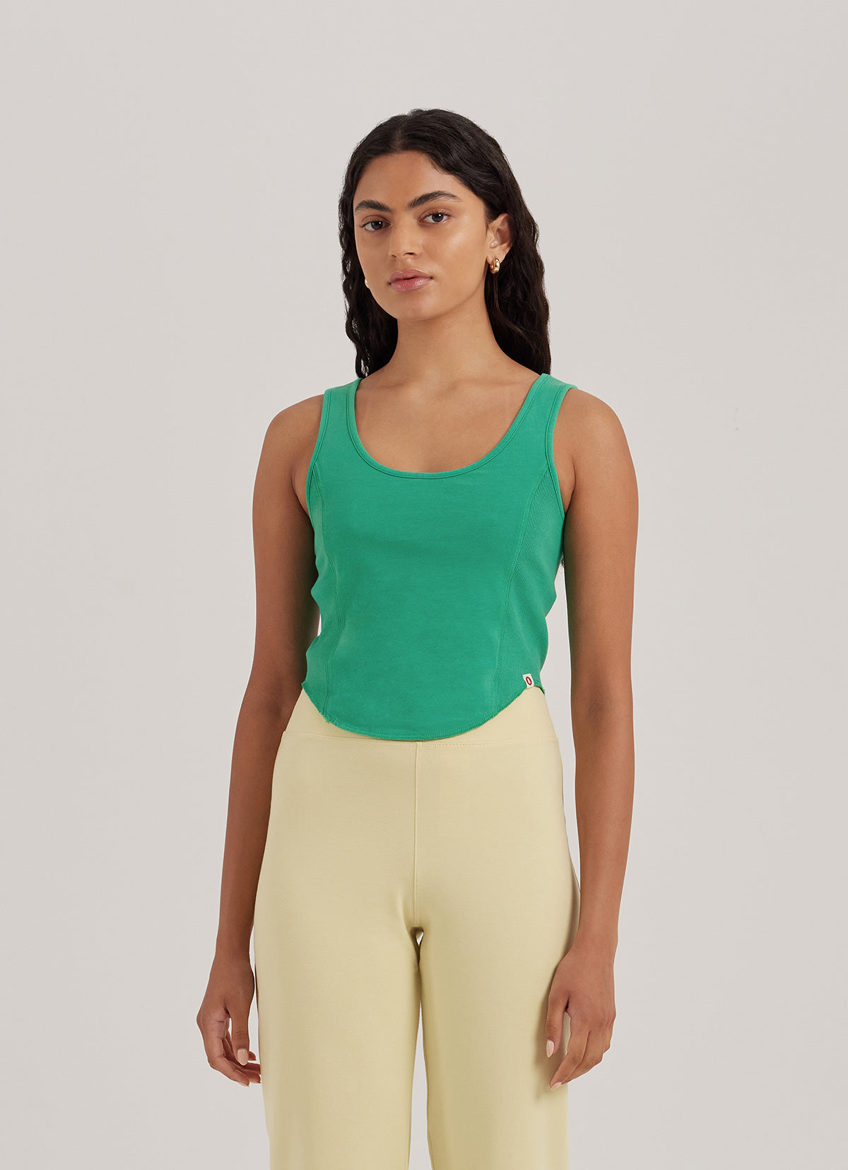 Side rib tank top_Simply Green