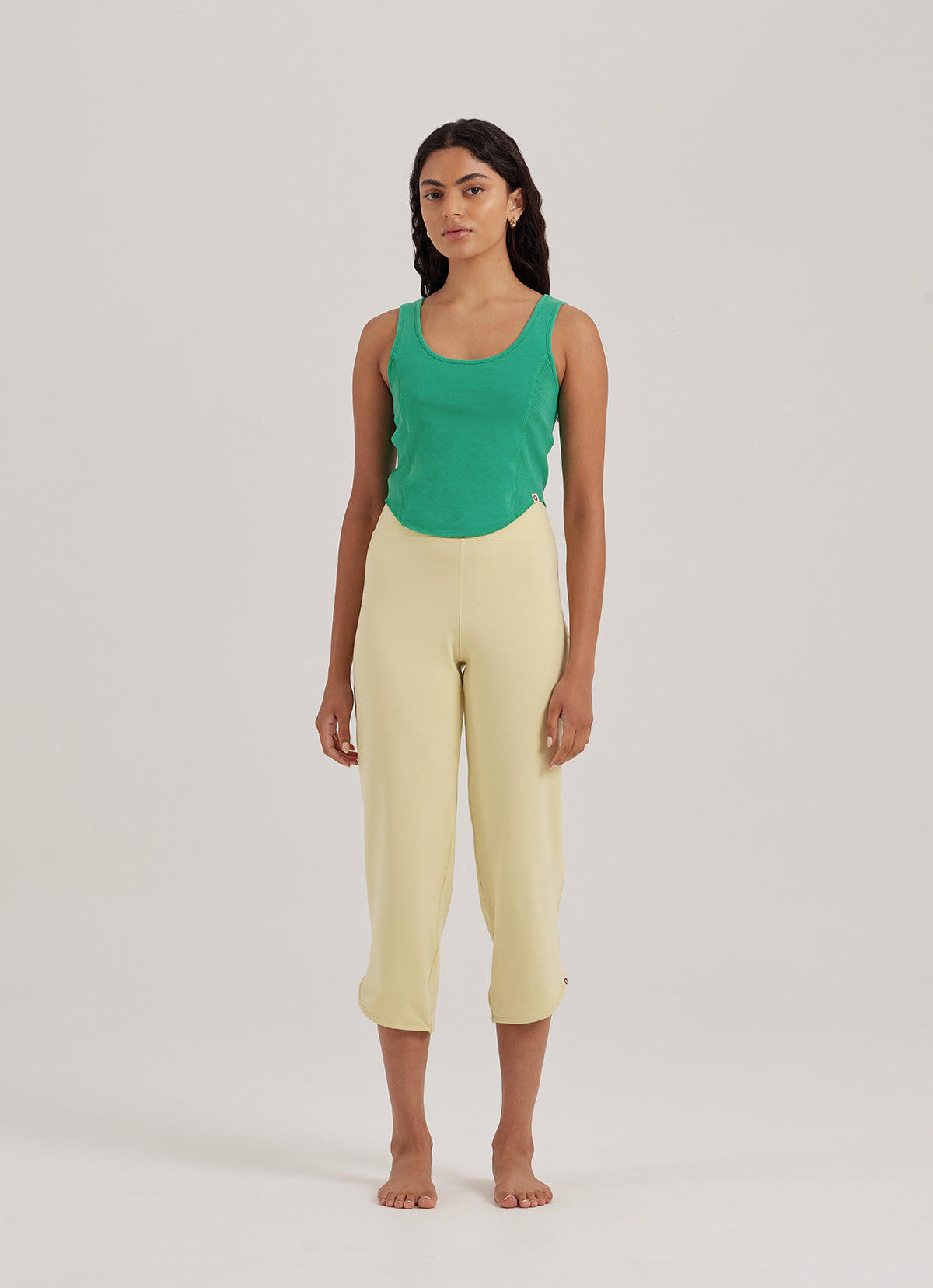 Side rib tank top_Simply Green