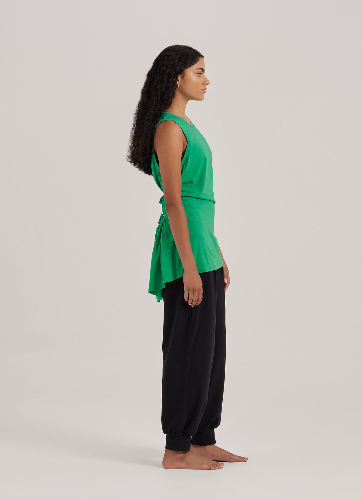 Double strap sleeve top_Simply Green