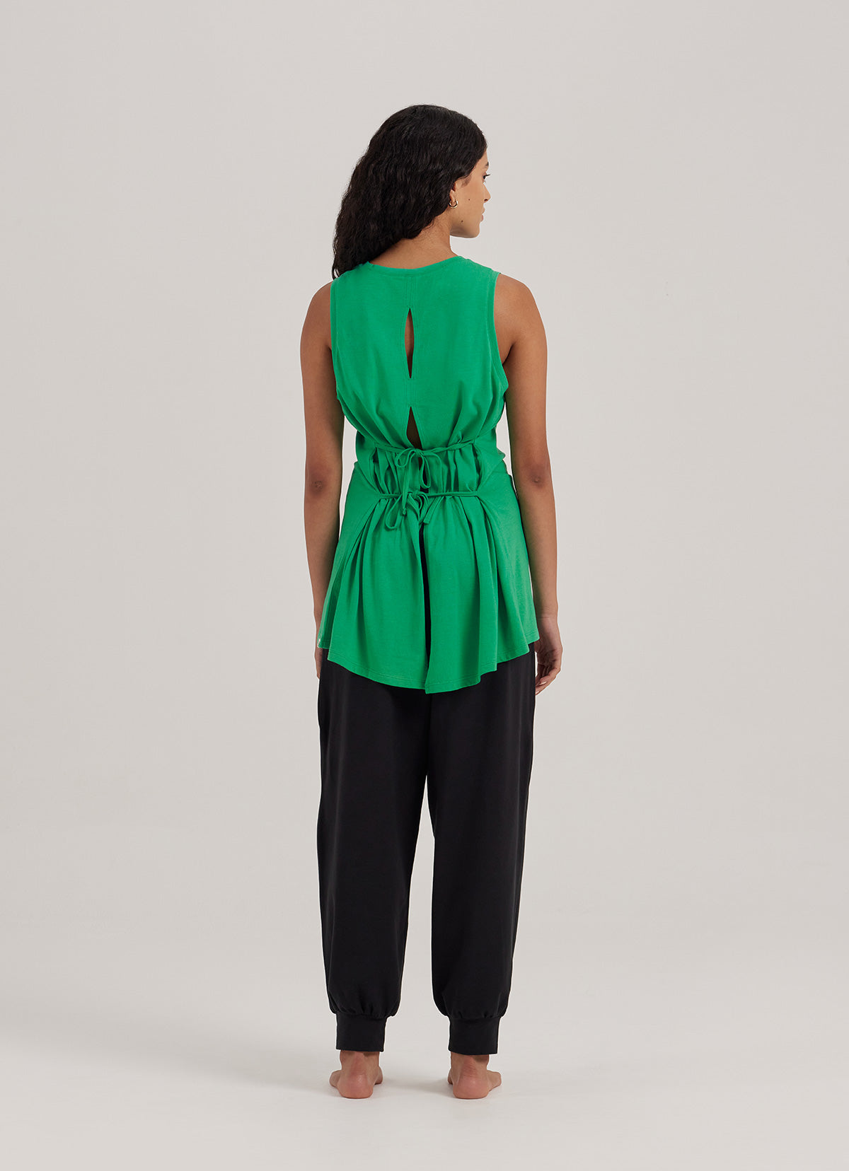 Double strap sleeve top_Simply Green