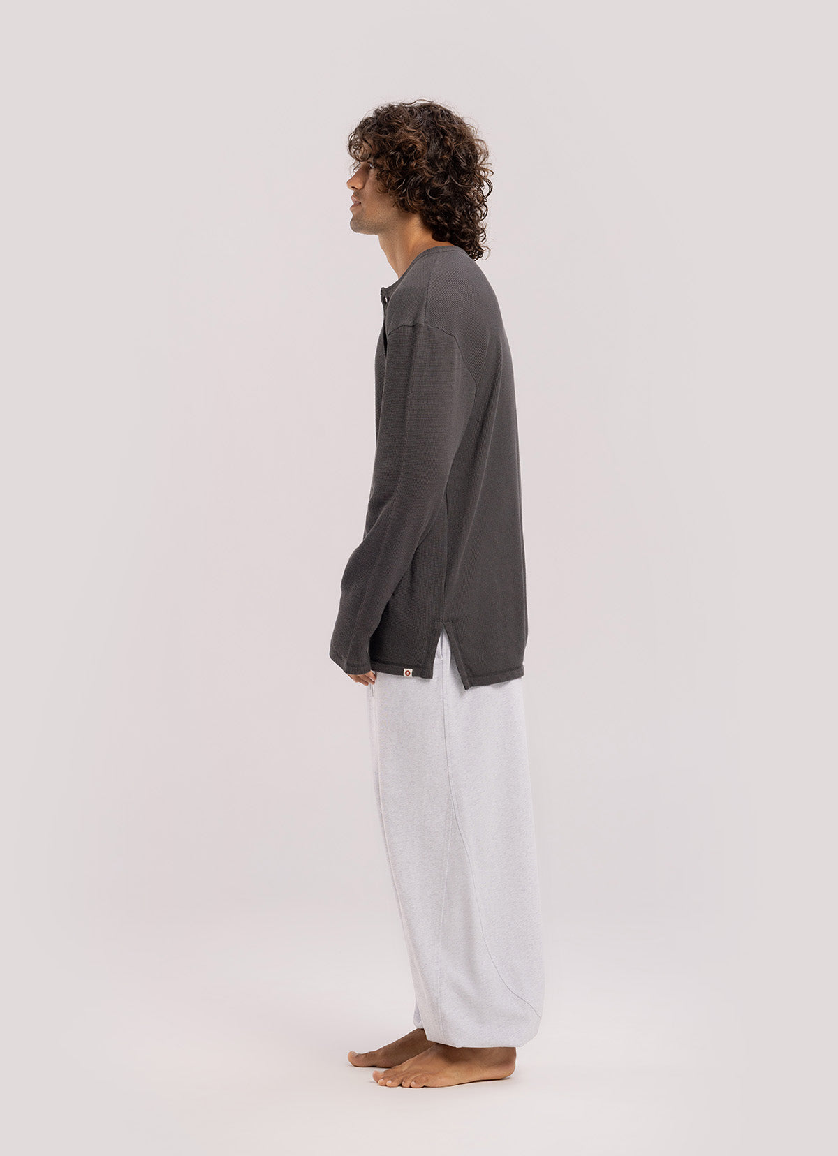 Diagonal jogger pants (For Men)_Melange Grey