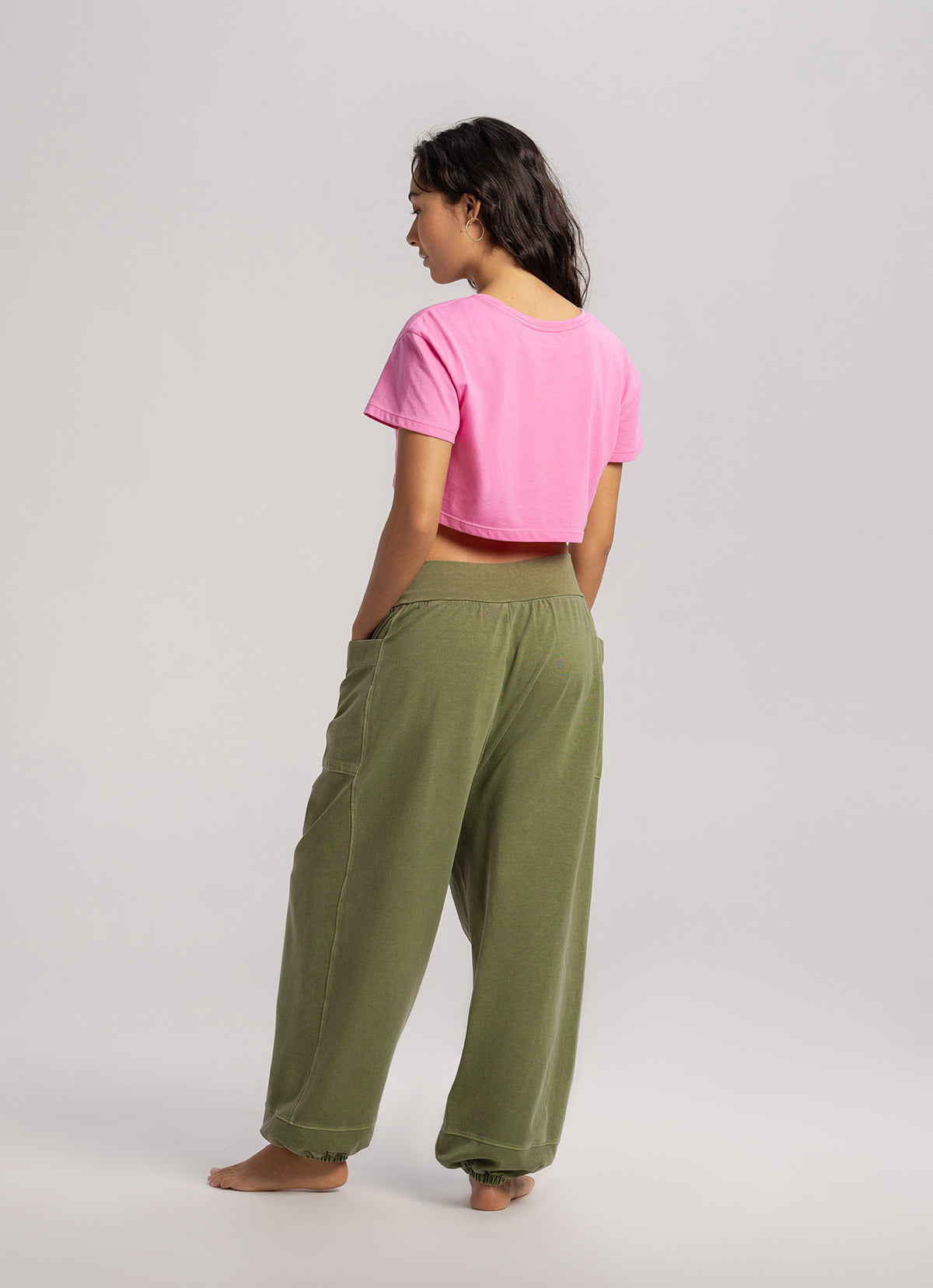 Wrap pocket pants (Unisex)_Olive