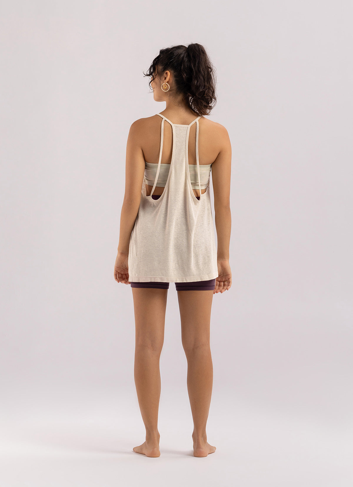 Linen strap sleeveless_Beige