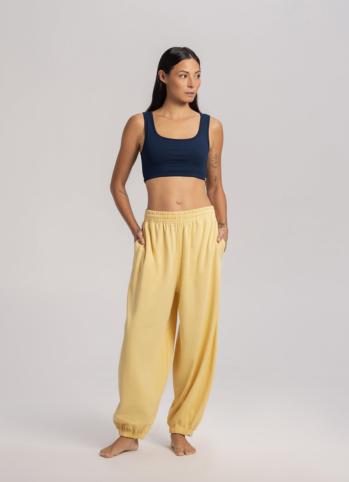 Diagonal jogger pants_Yellow