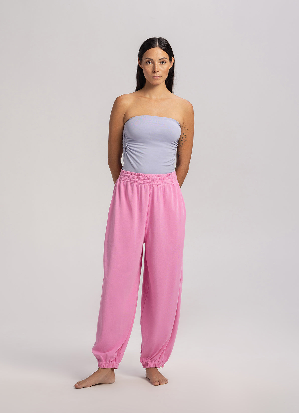 Diagonal jogger pants_Pink