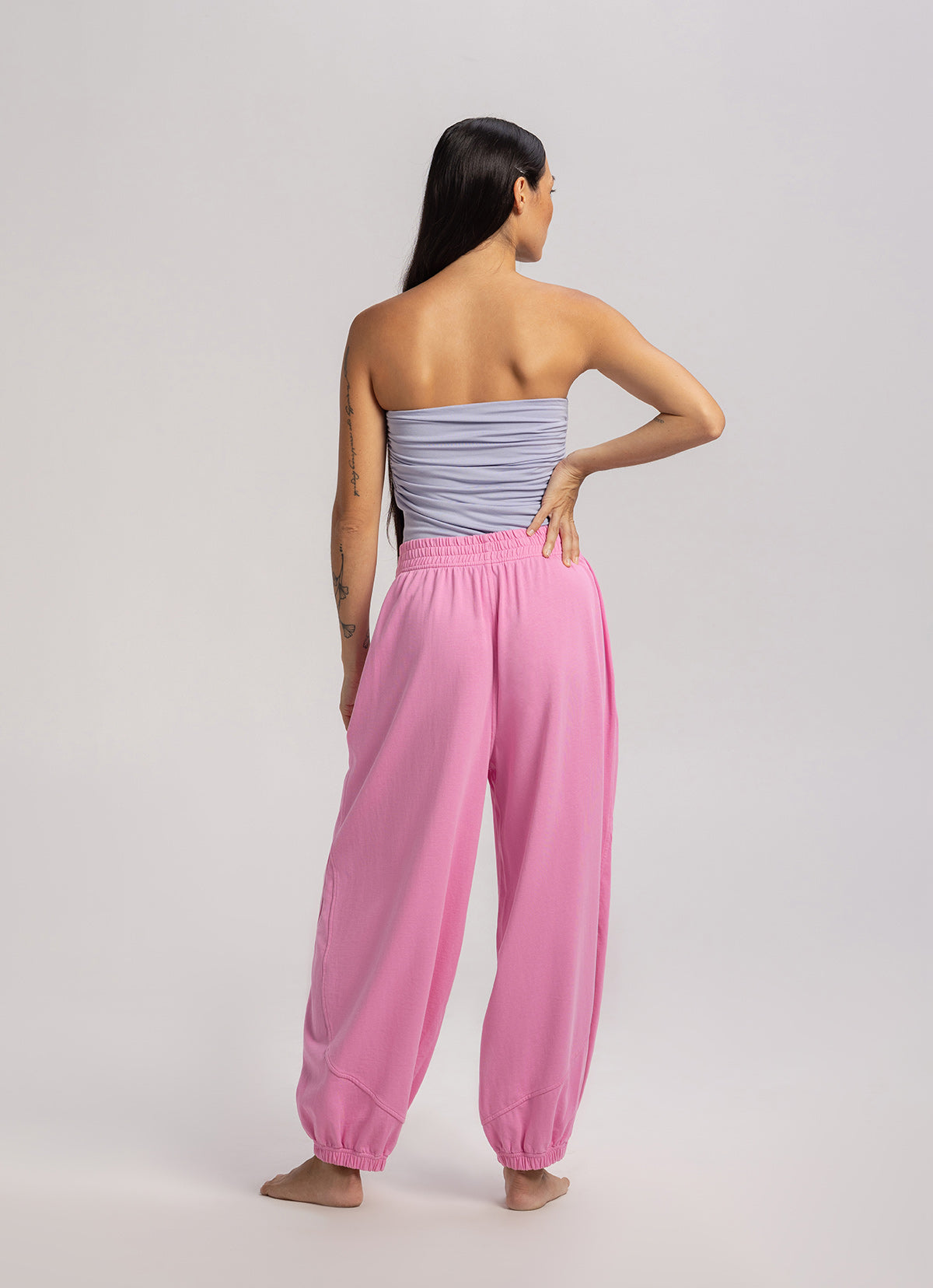 Diagonal jogger pants_Pink