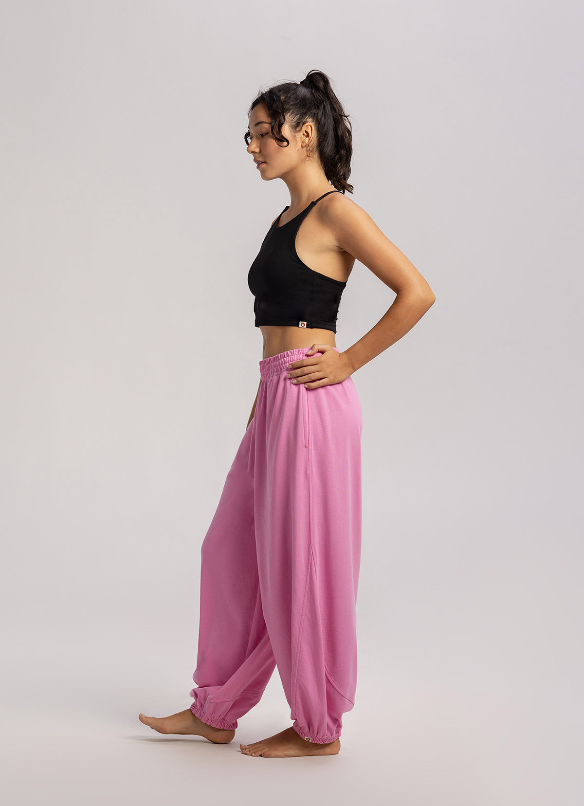 Diagonal jogger pants (Unisex)_Pink