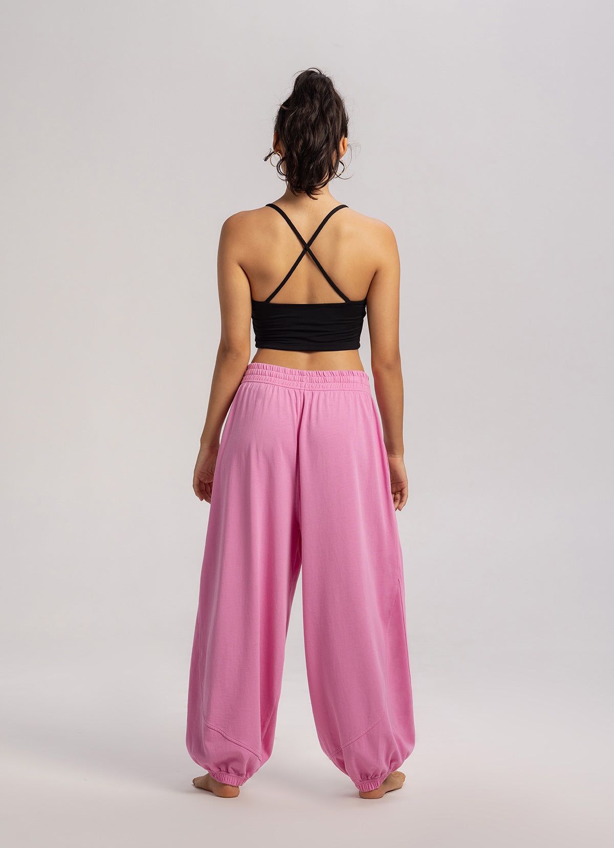 Diagonal jogger pants (Unisex)_Pink