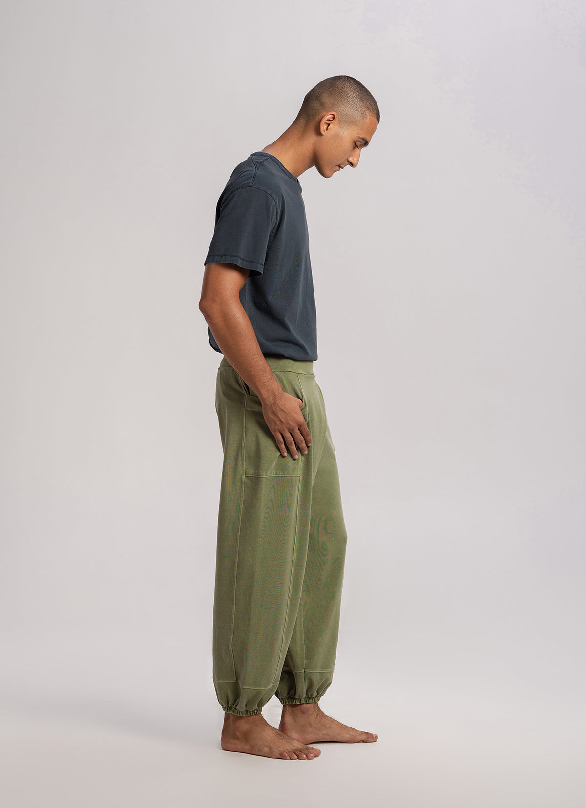 Wrap pocket pants (Unisex)_Olive