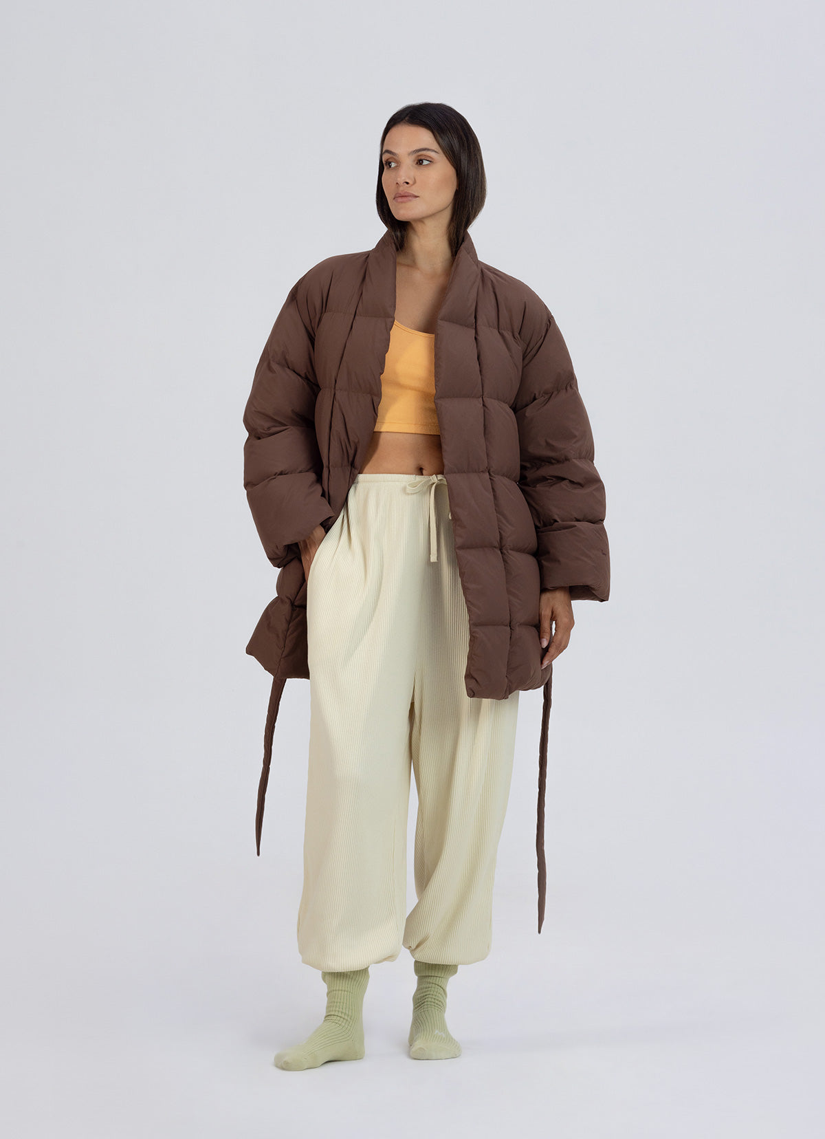 Puffer Robe BM Puffer Robe_Fondue Fudge – BUDHI MUDRA GLOBAL