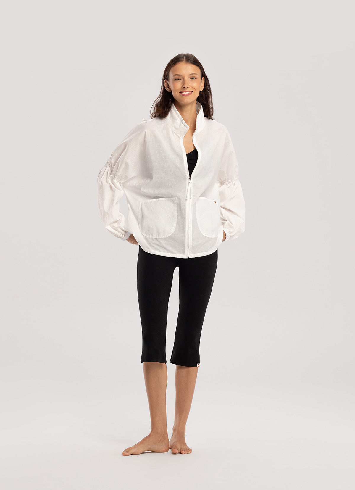 Mid shirring jumpsuit_Black
