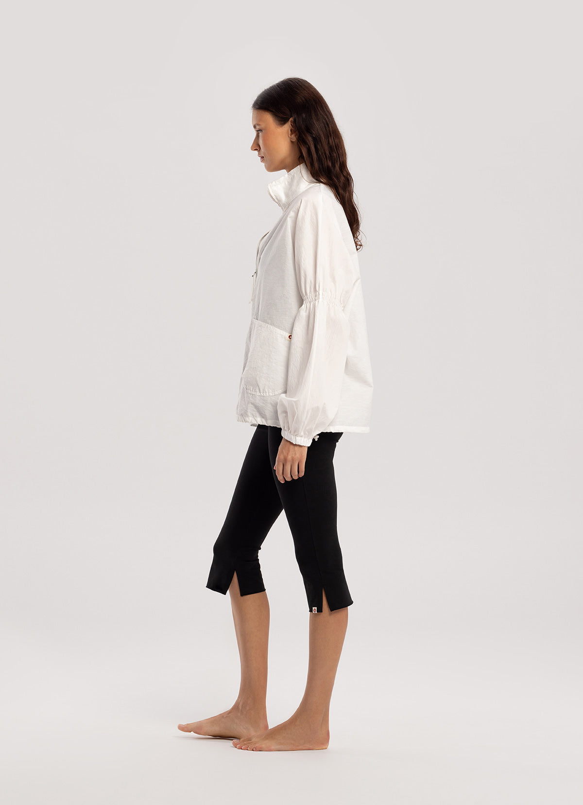 Mid shirring jumpsuit_Black