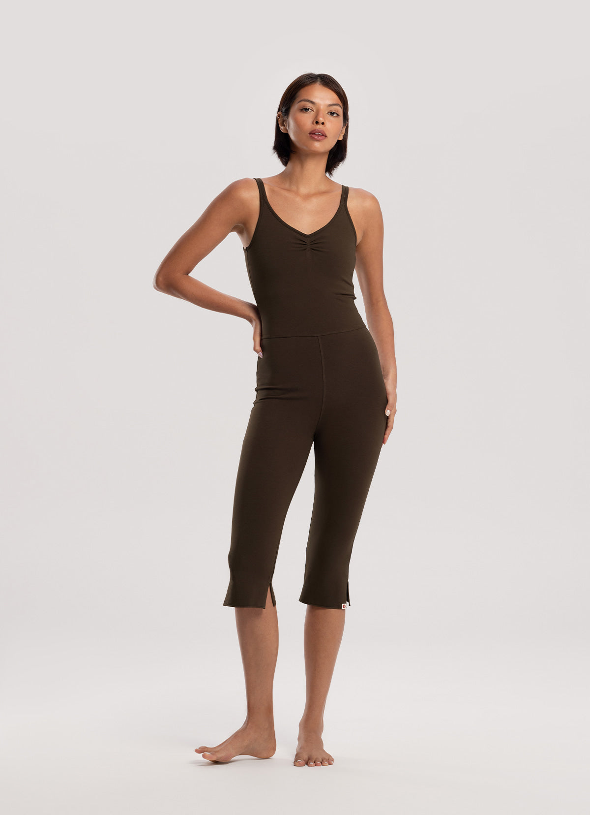 Mid shirring jumpsuit_Rain Drum