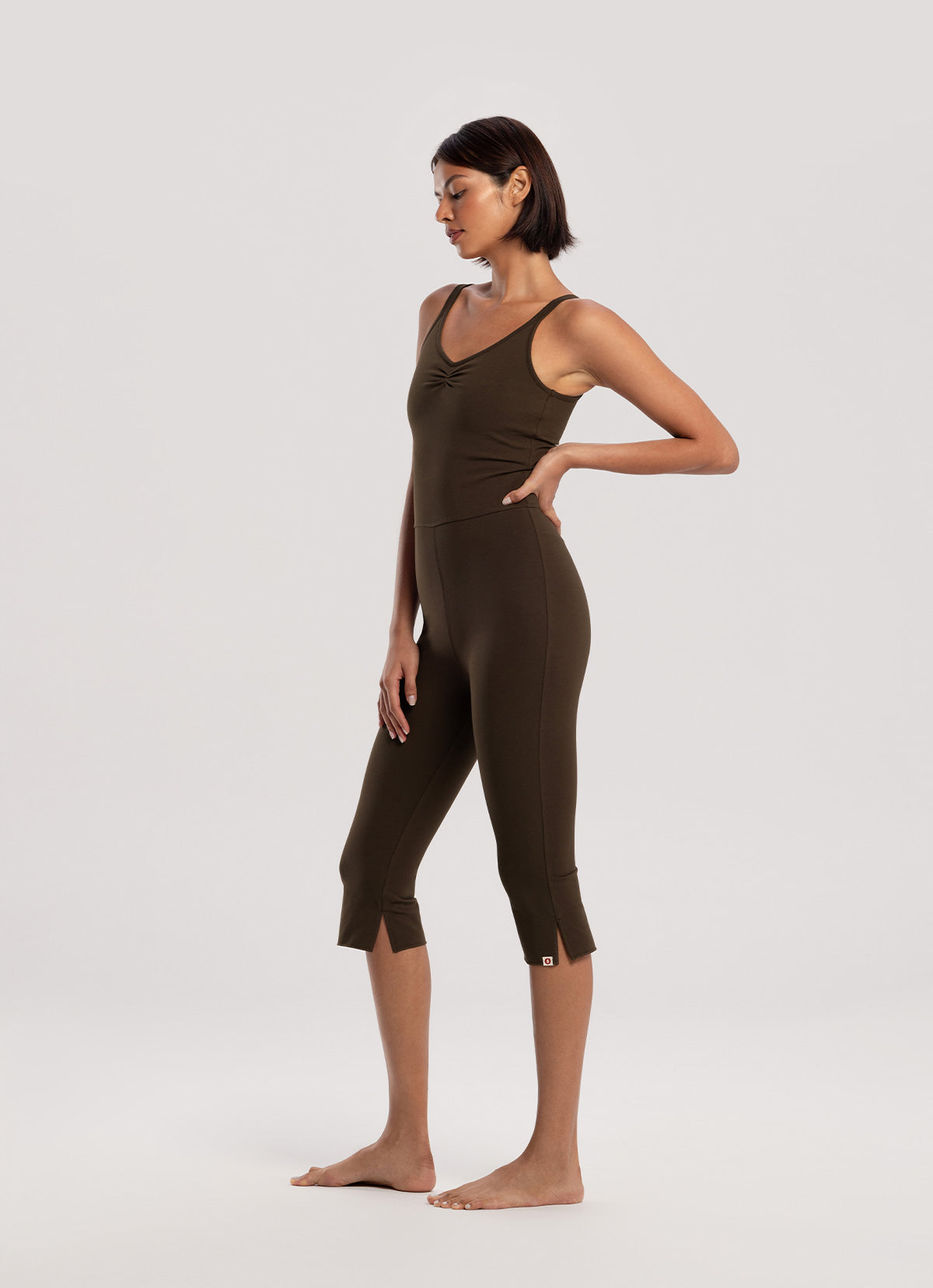 Mid shirring jumpsuit_Rain Drum