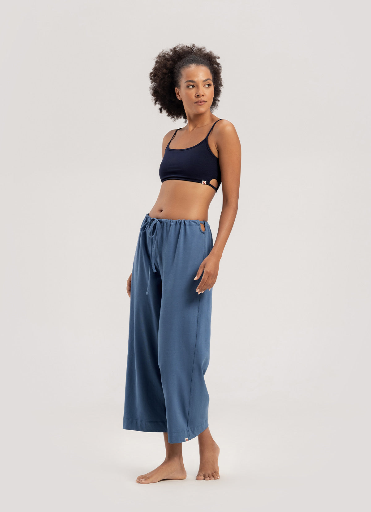 Tied straight pants_Blue Horizon