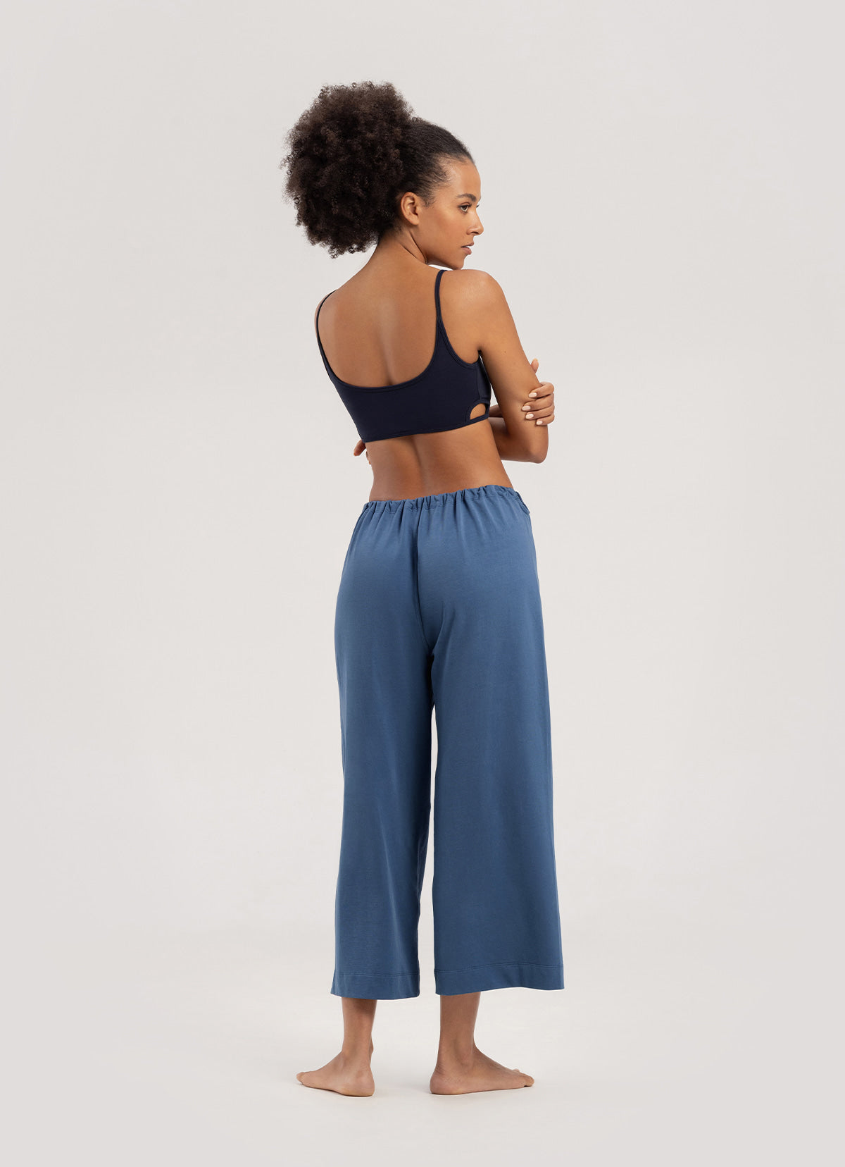Tied straight pants_Blue Horizon