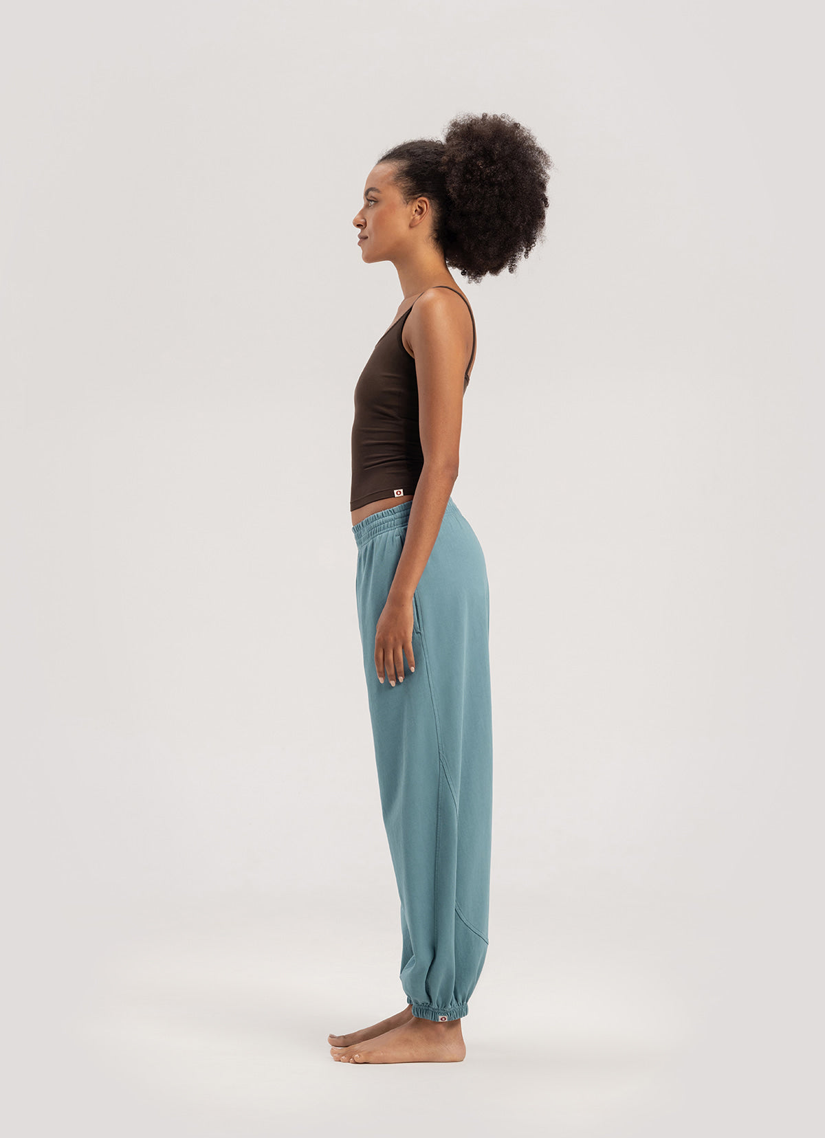 Diagonal jogger pants (Unisex)_Smoke Blue