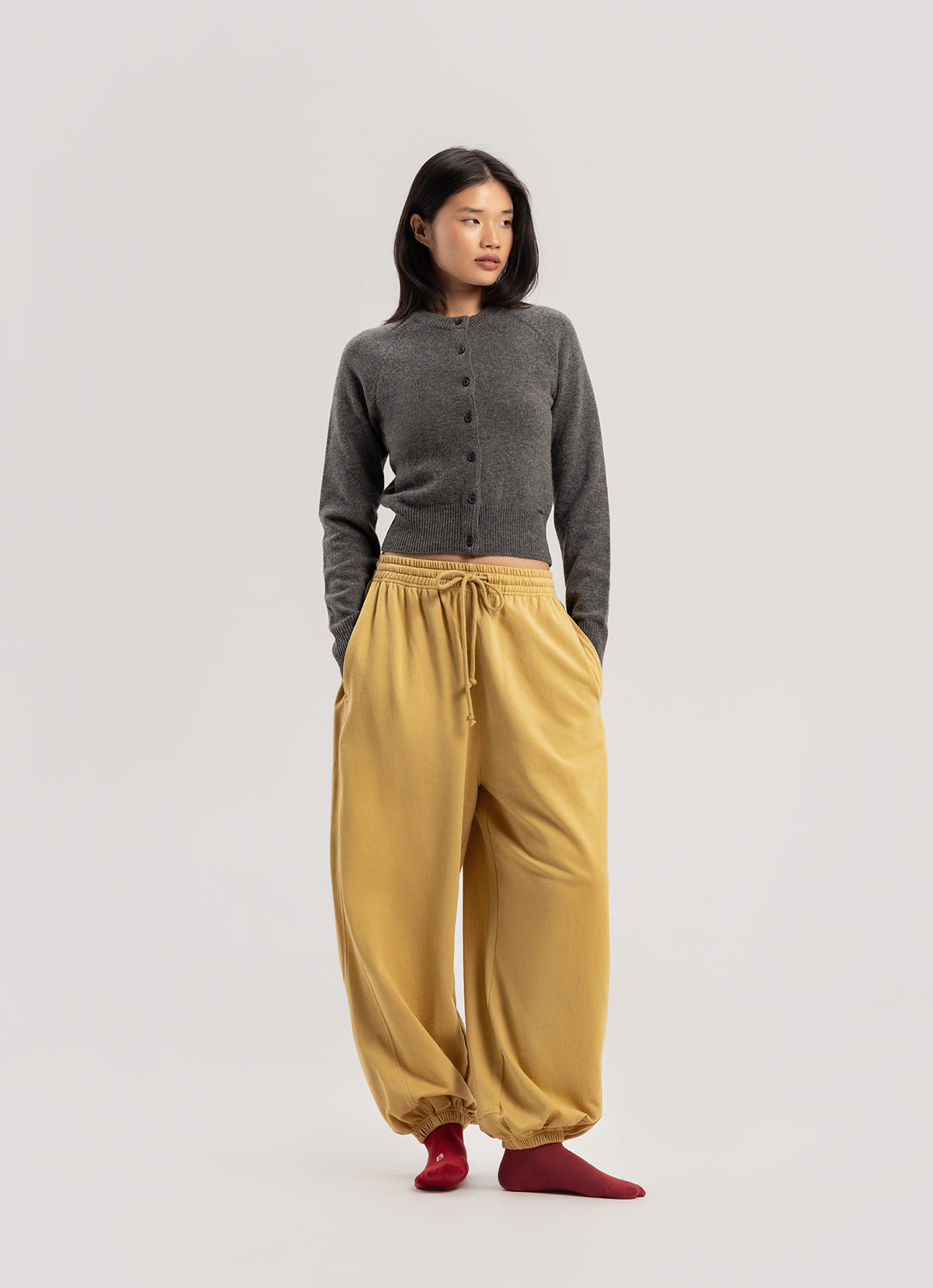 Diagonal jogger pants (Fall ver.)_Southern Moss