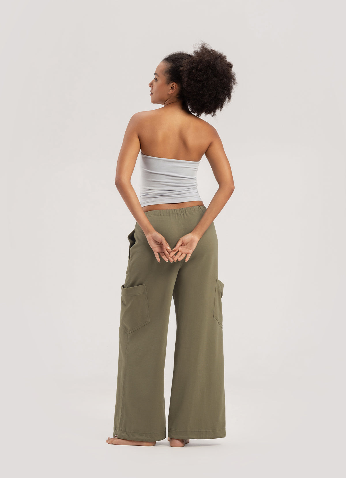 Out pocket wide pants_Khaki