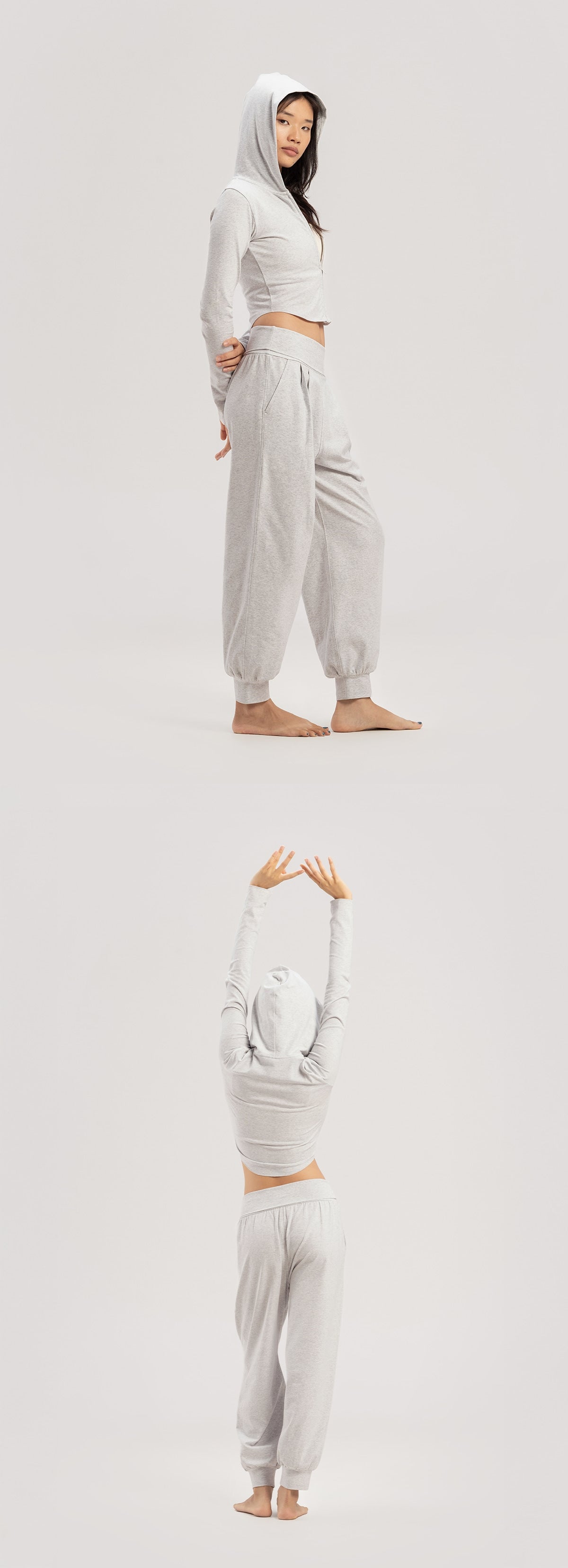 Fortune zip-up_Melange Grey