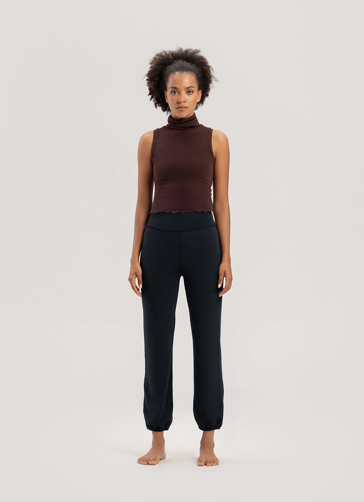 Soft turtleneck sleeveless_Puce