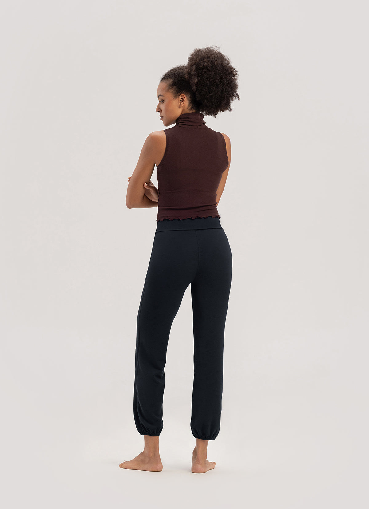 Soft turtleneck sleeveless_Puce