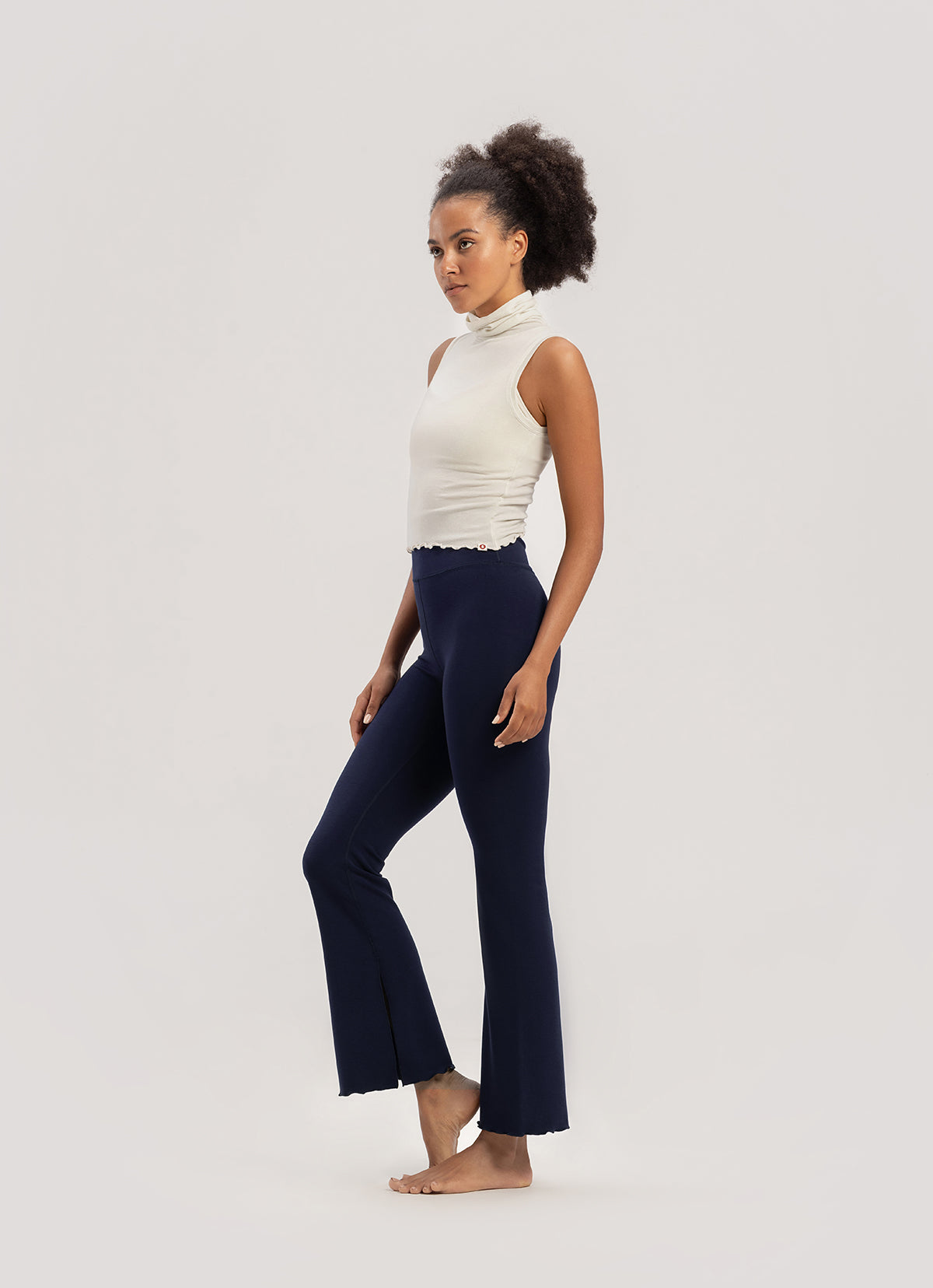 Flap-over slit pants_Evening Blue