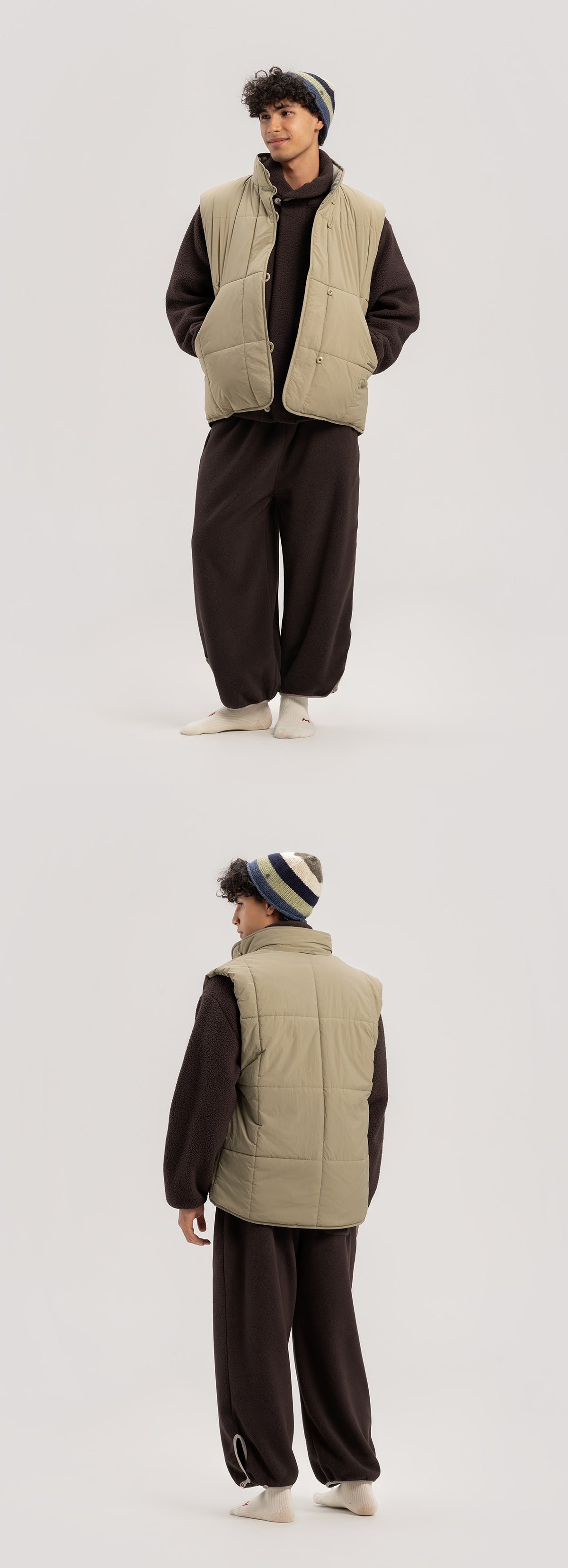 Grid padded vest (Unisex)_Tree House