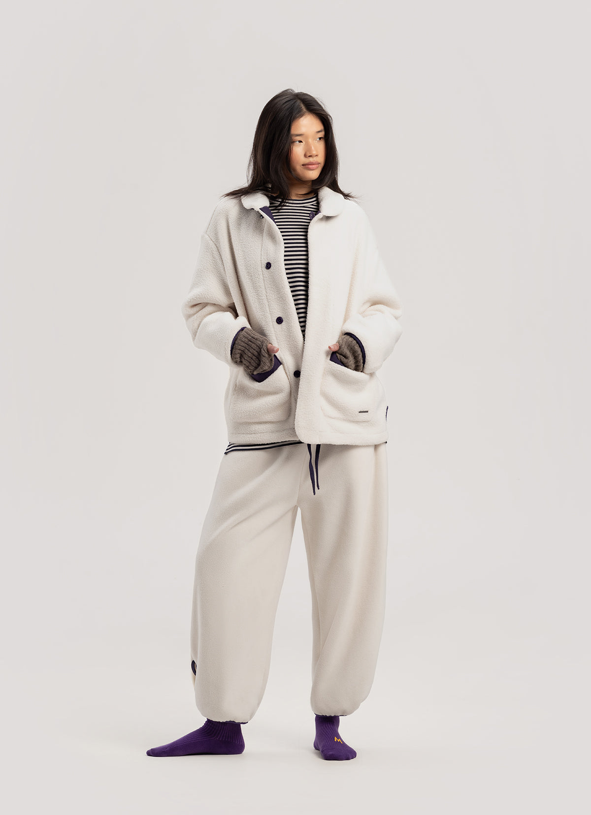 Bulky fleece jacket (Unisex)_Turtledove