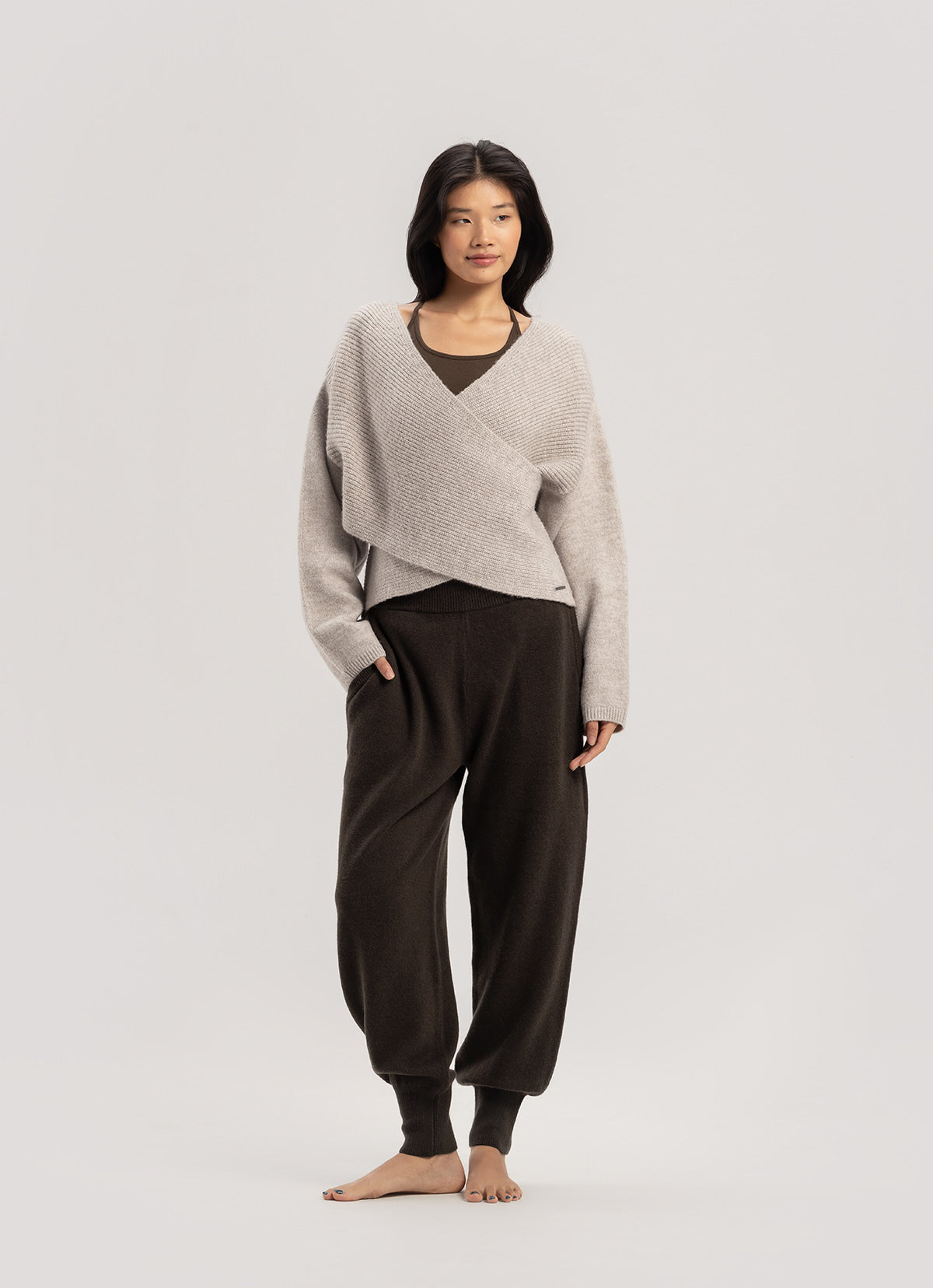 Slim knit jogger_Chocolate Plum
