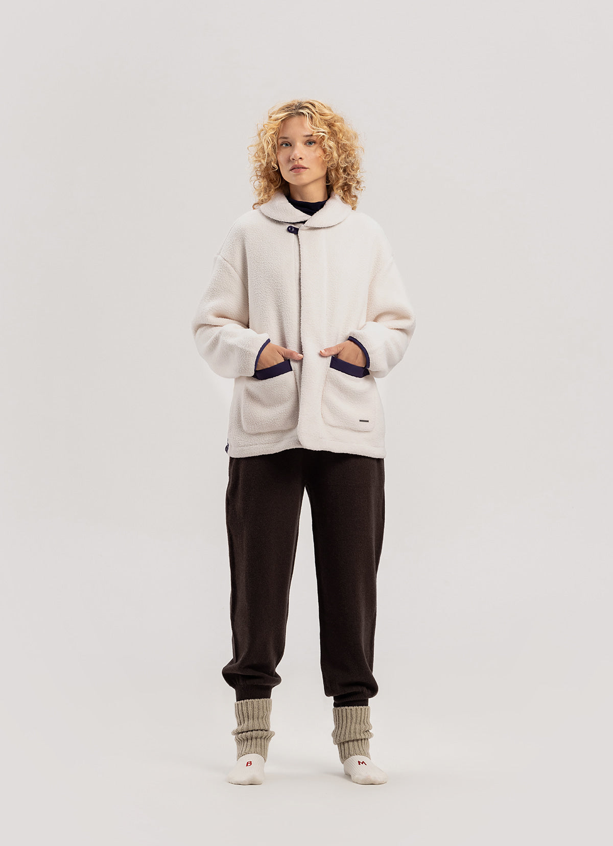 Bulky fleece jacket (Unisex)_Turtledove