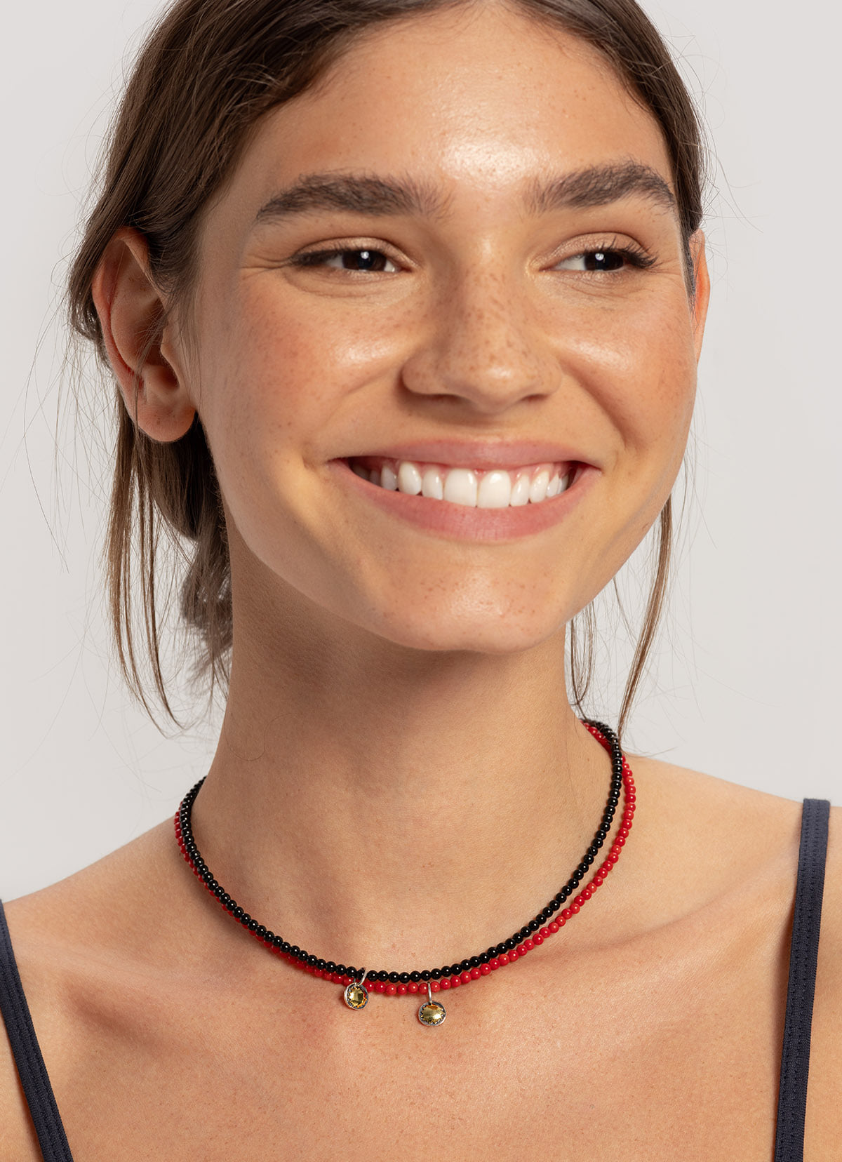 Surya beaded necklace_Black