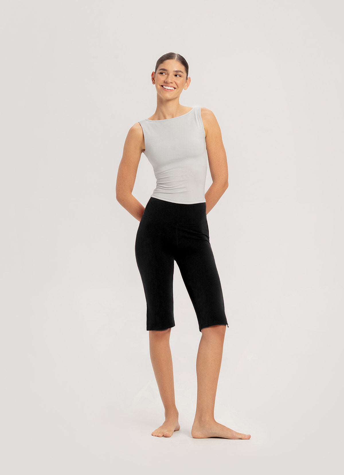 Biker middle pants_Black