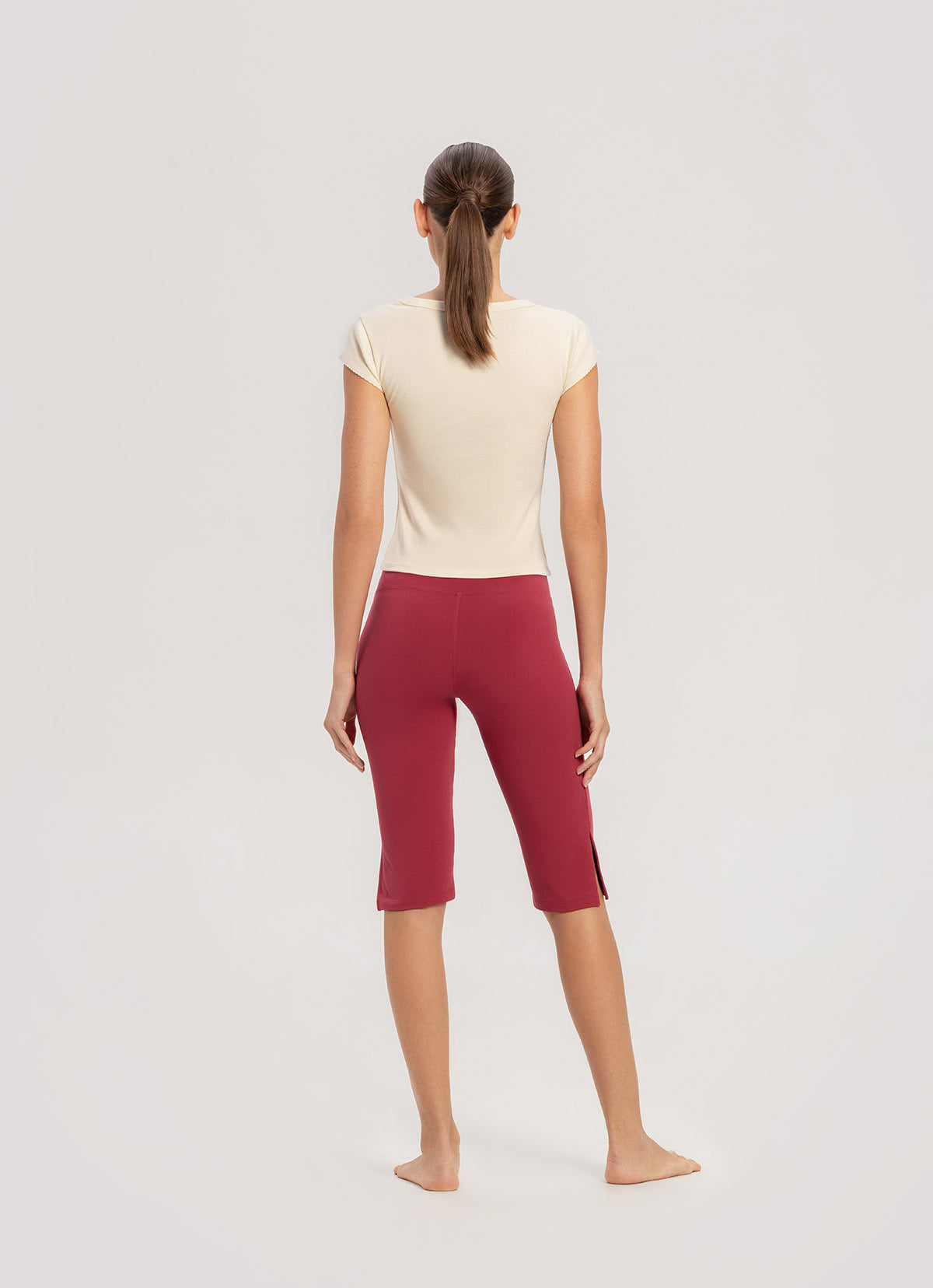 Biker middle pants_Deep Claret