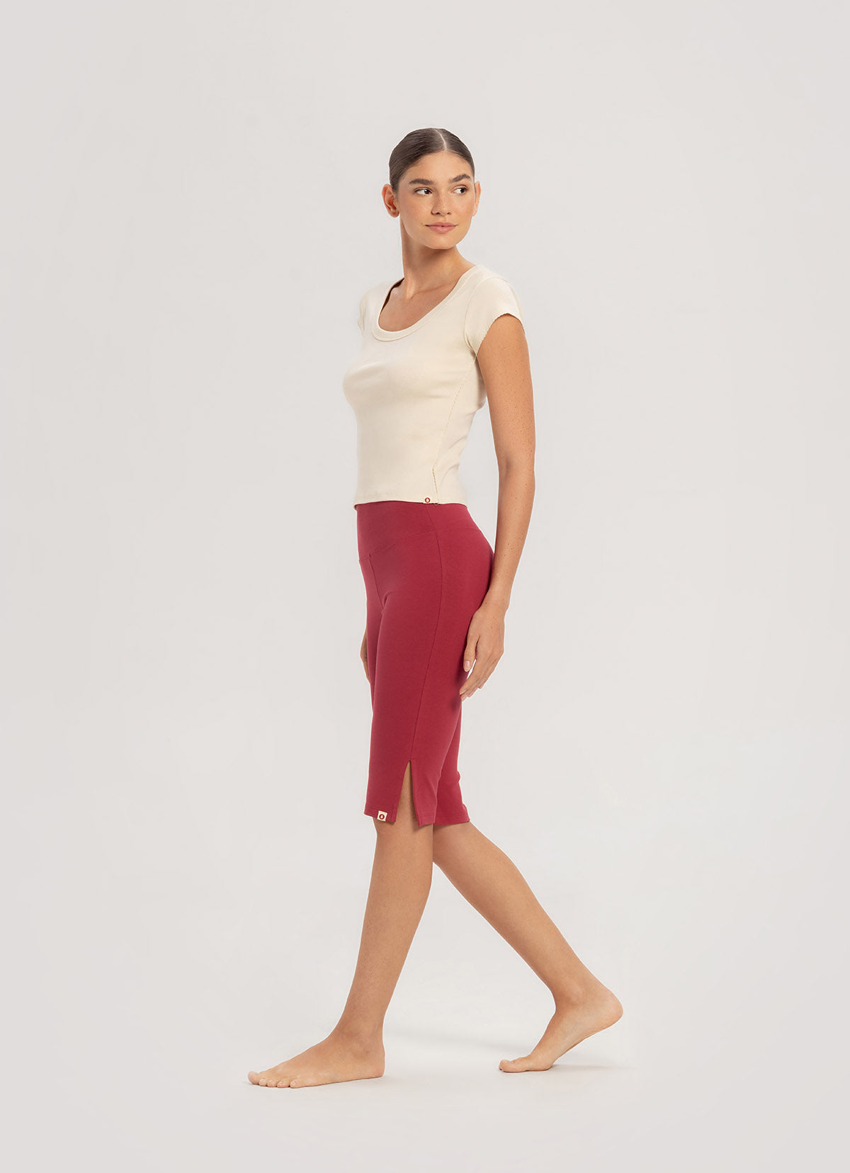 Biker middle pants_Deep Claret