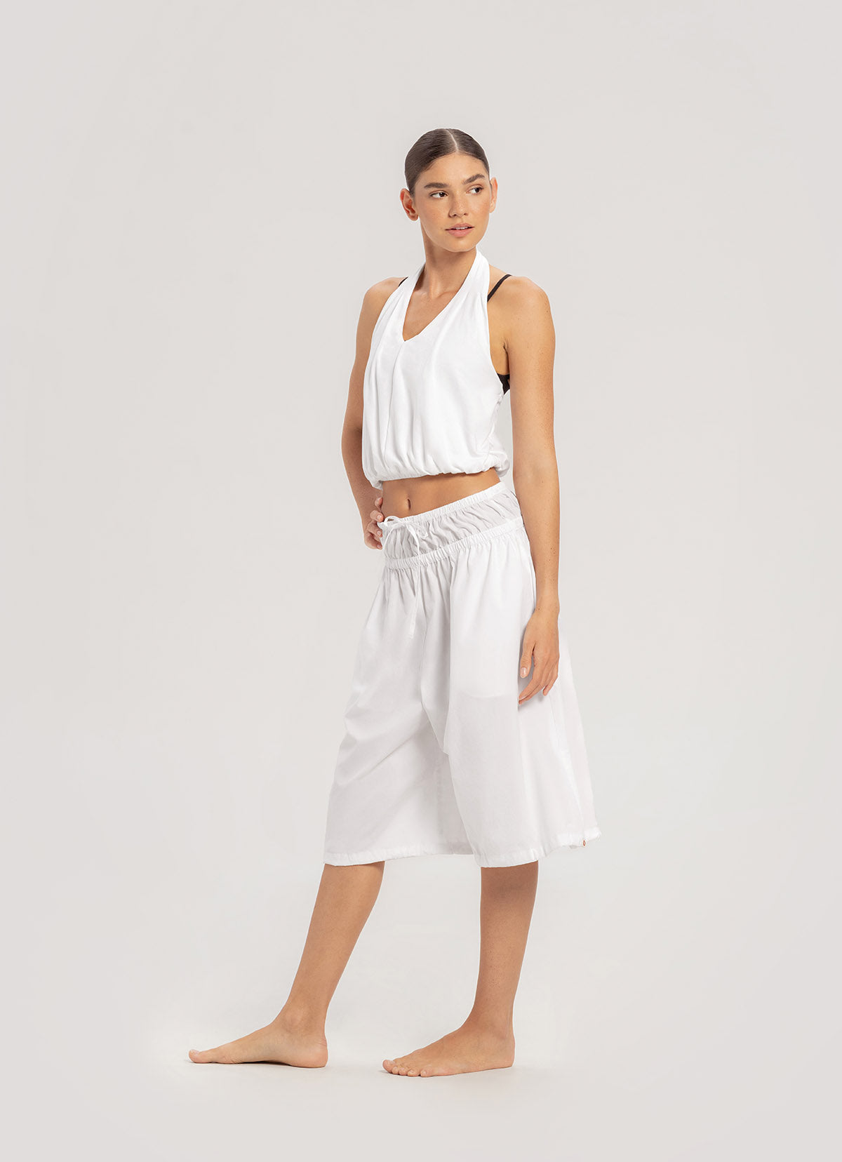 Petal halter top_White