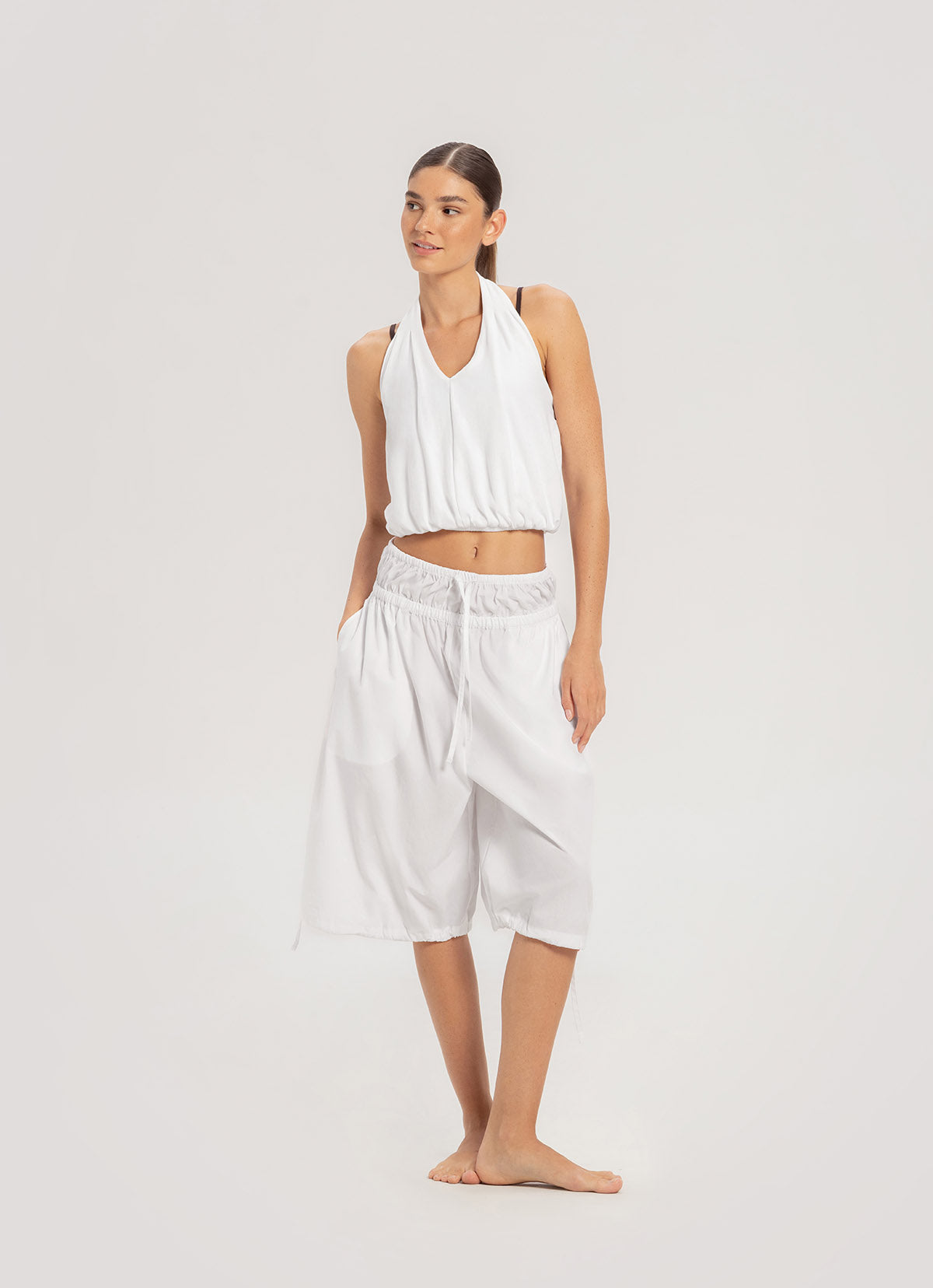 Petal halter top_White