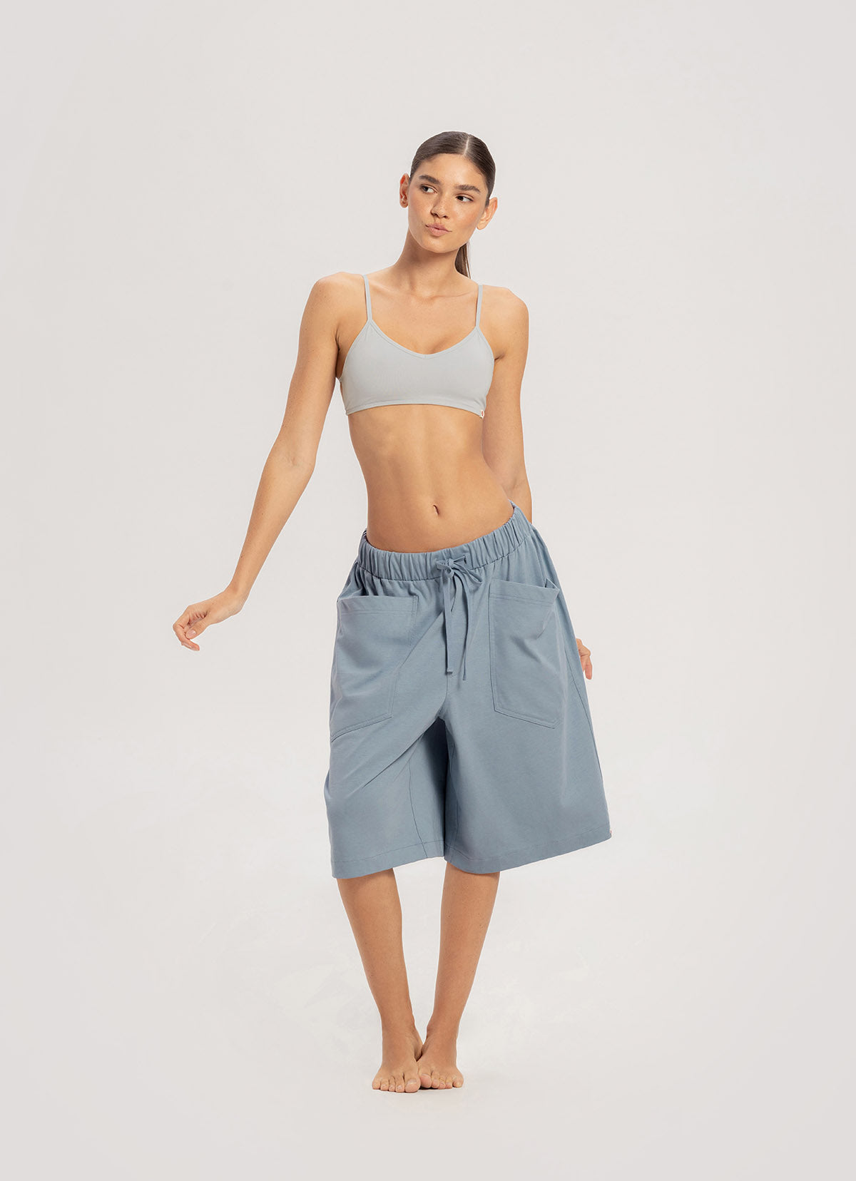 Topi bermuda pants (Unisex)_Faded Denim