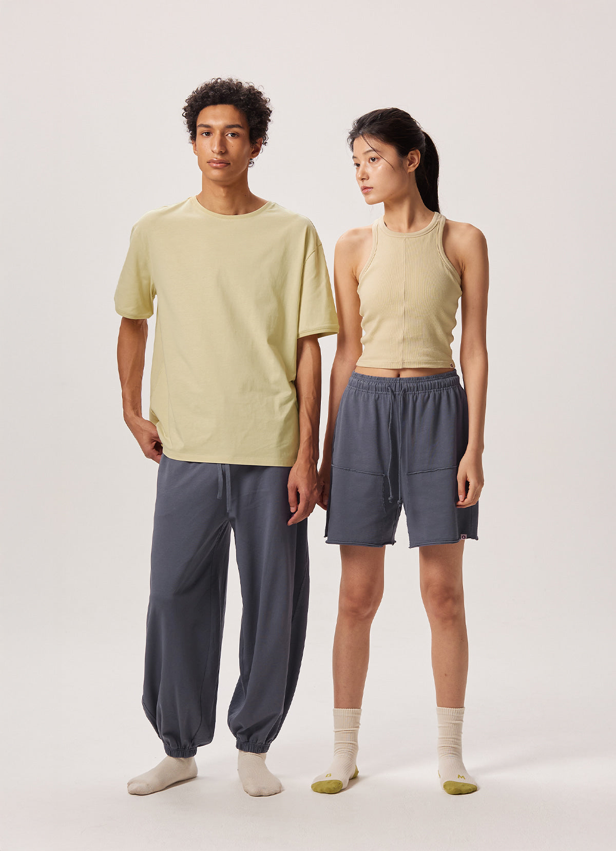 Racer rib tank top_Yellow Beige