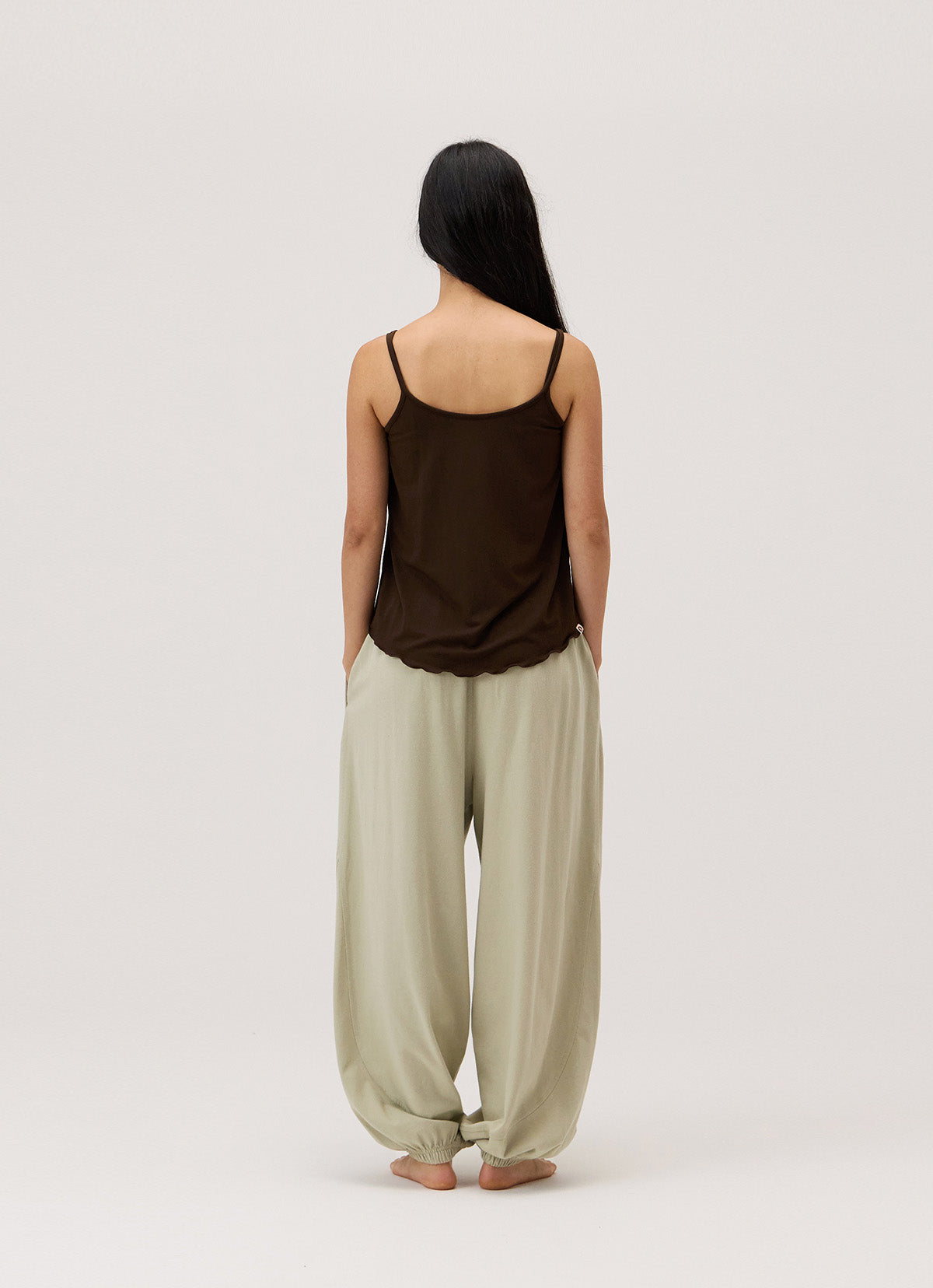 Diagonal jogger pants (Unisex)_Moss Gray