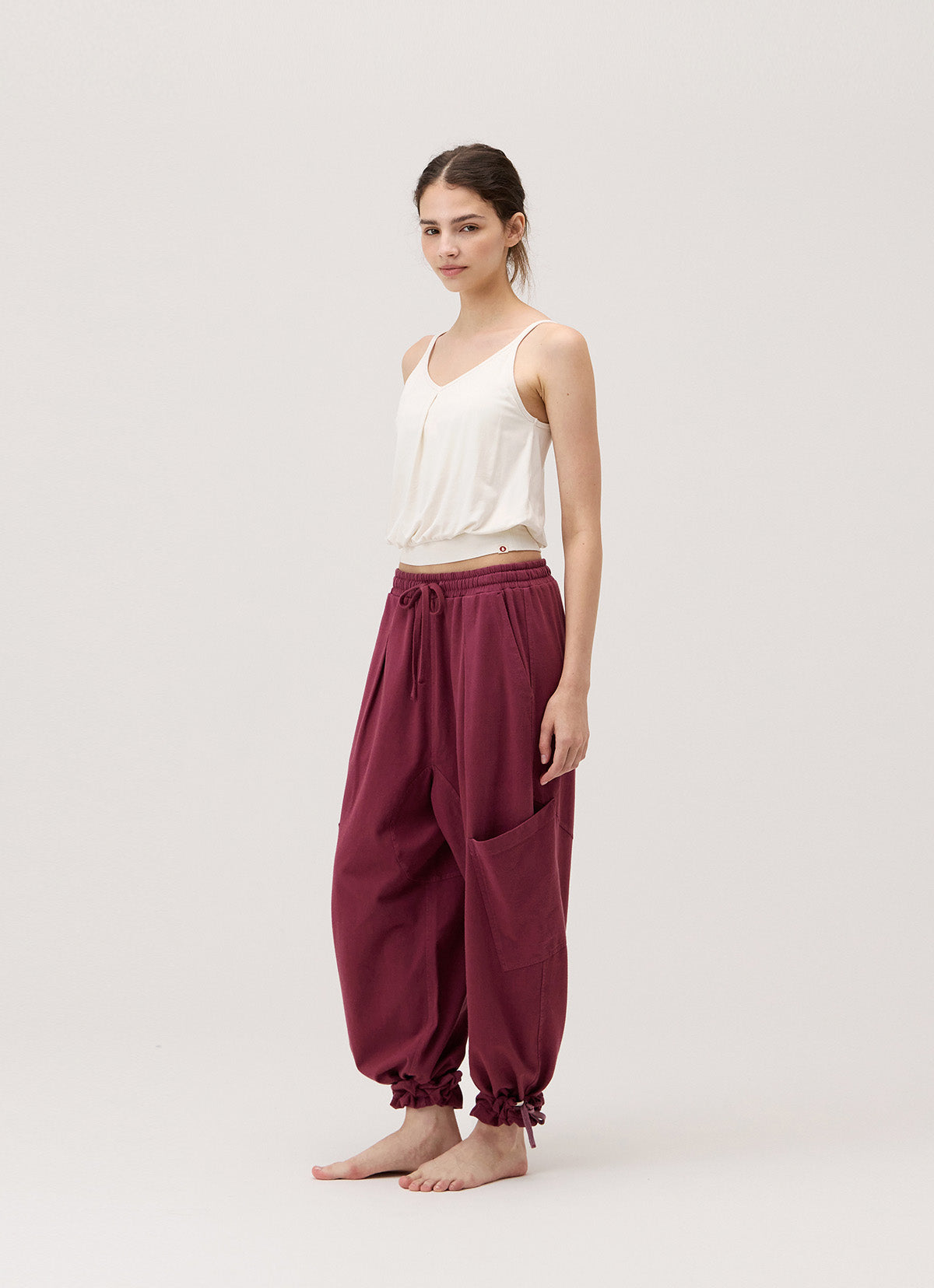 Pocket tapered pants (Unisex)_dyed_Windsor Wine