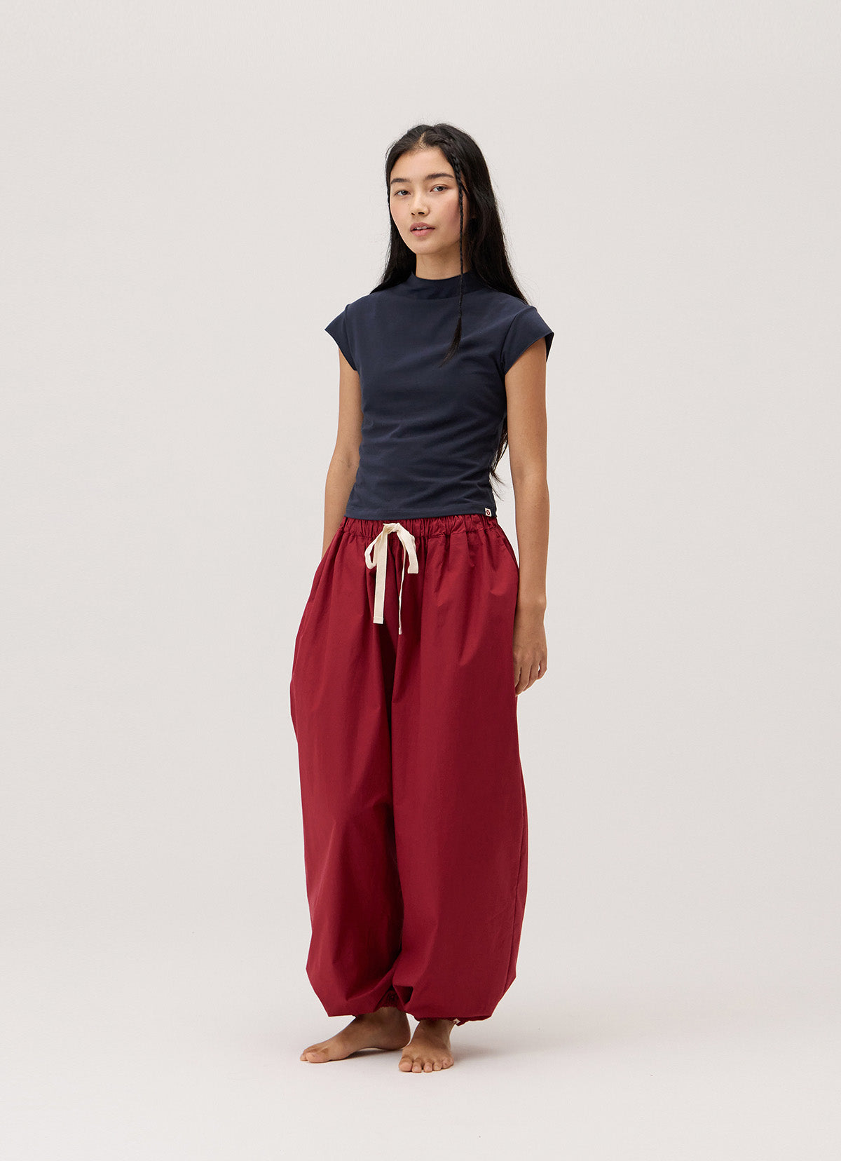 High neck cap sleeve_Carbon