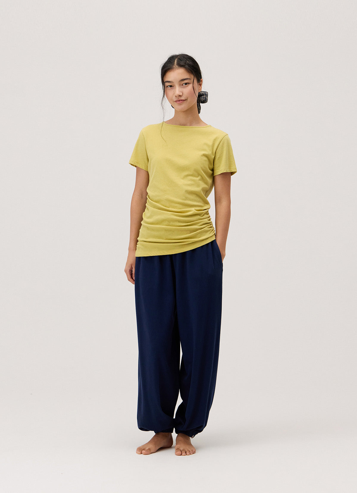 Shirring unbalance T_Leek Green