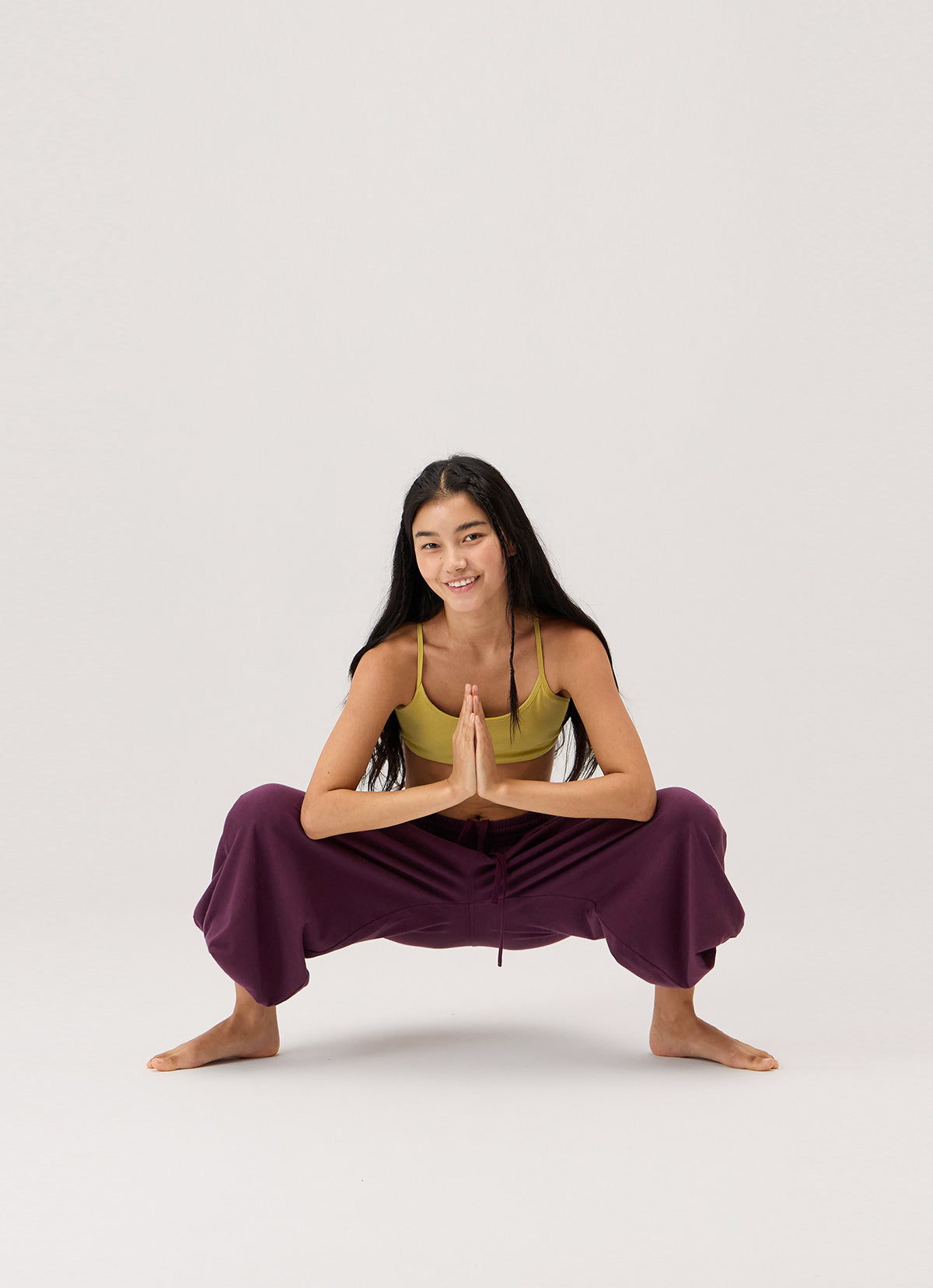 Diagonal jogger pants (Unisex)_Prune Purple