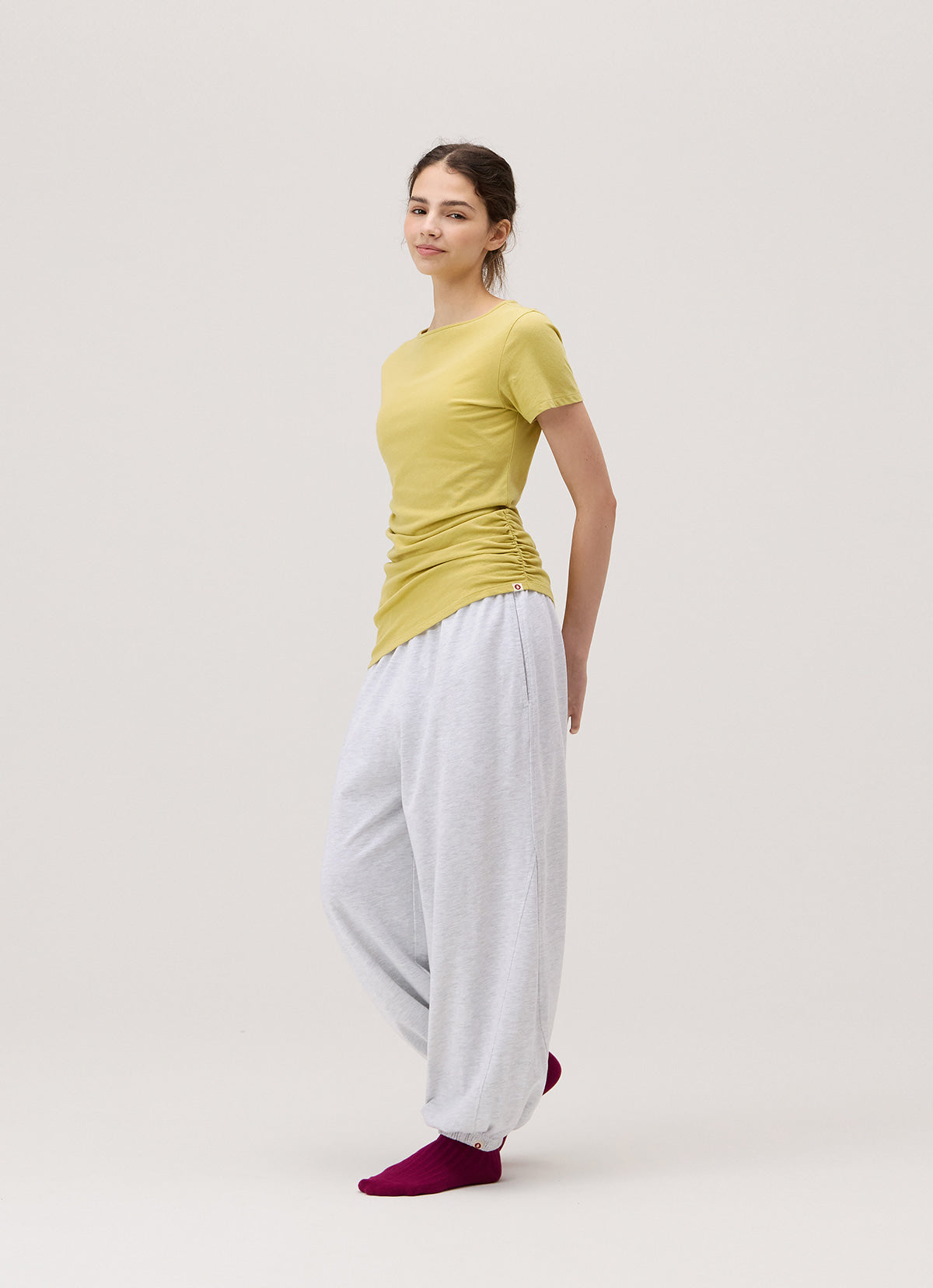 Shirring unbalance T_Leek Green