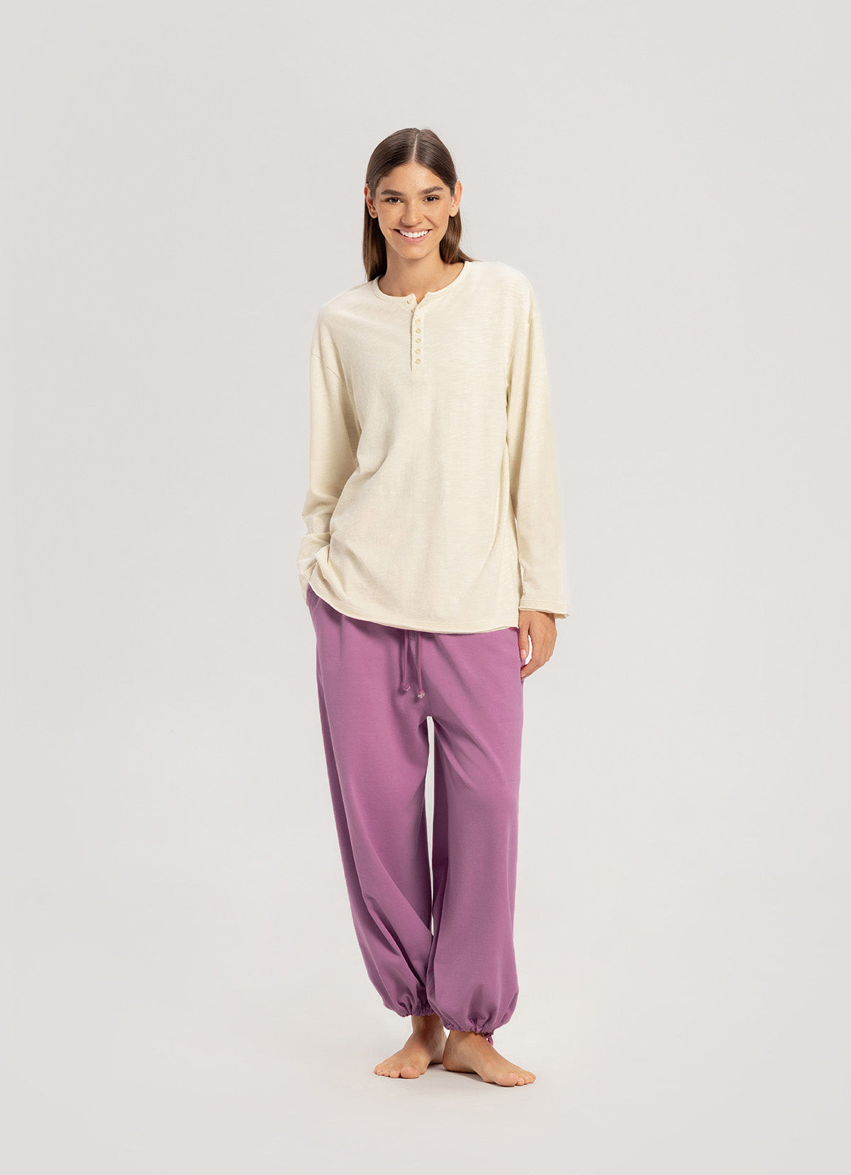 Horizon wide pants (Unisex)_Mulberry