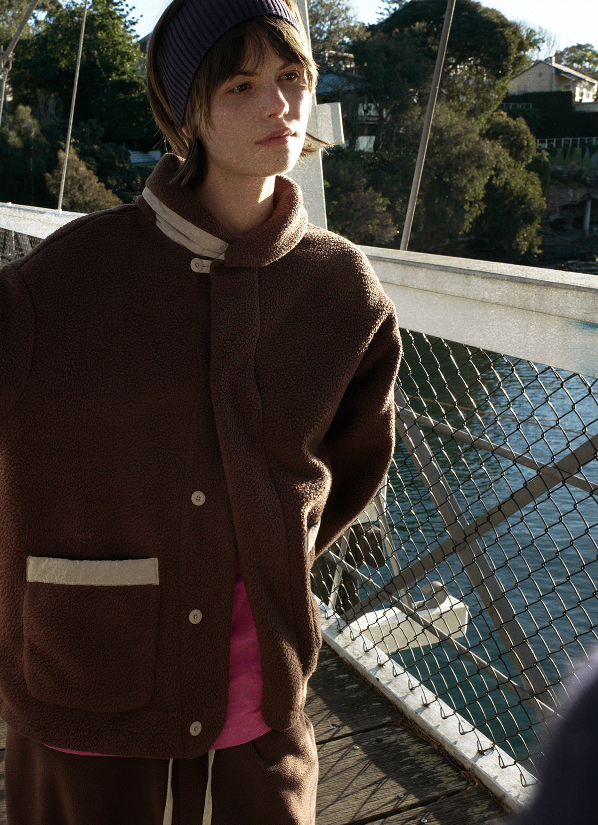 Bulky fleece jacket (Unisex)_Brown