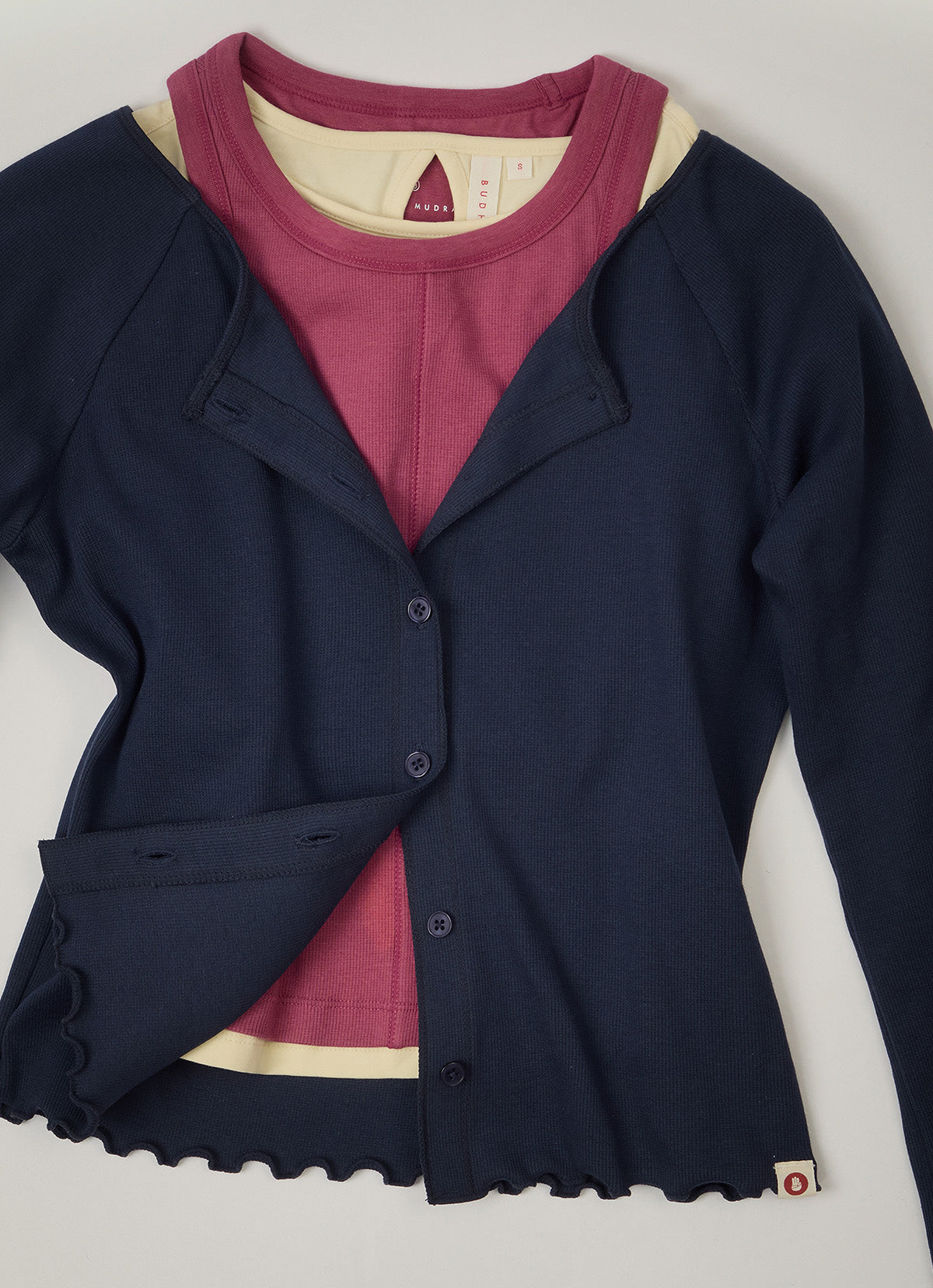 Boatneck rib cardigan_Navy Blazer