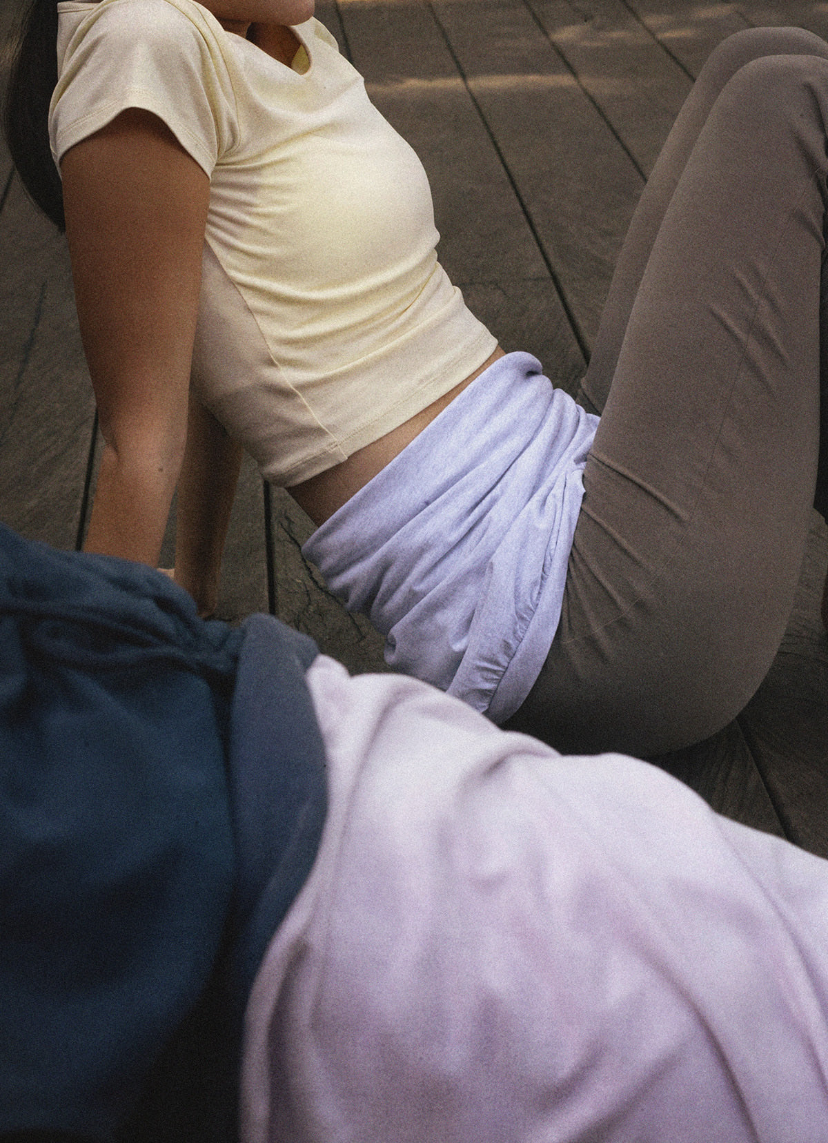 Keyhole short sleeve (Single ver.)_Almond Oil