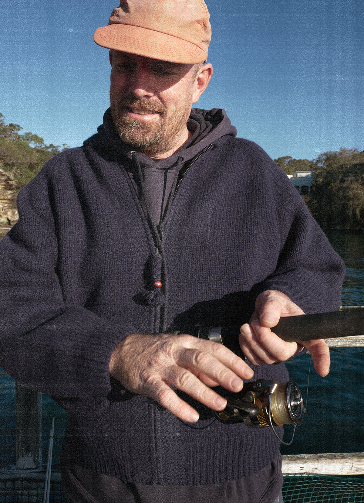 Bulky cardigan (Unisex)_Navy